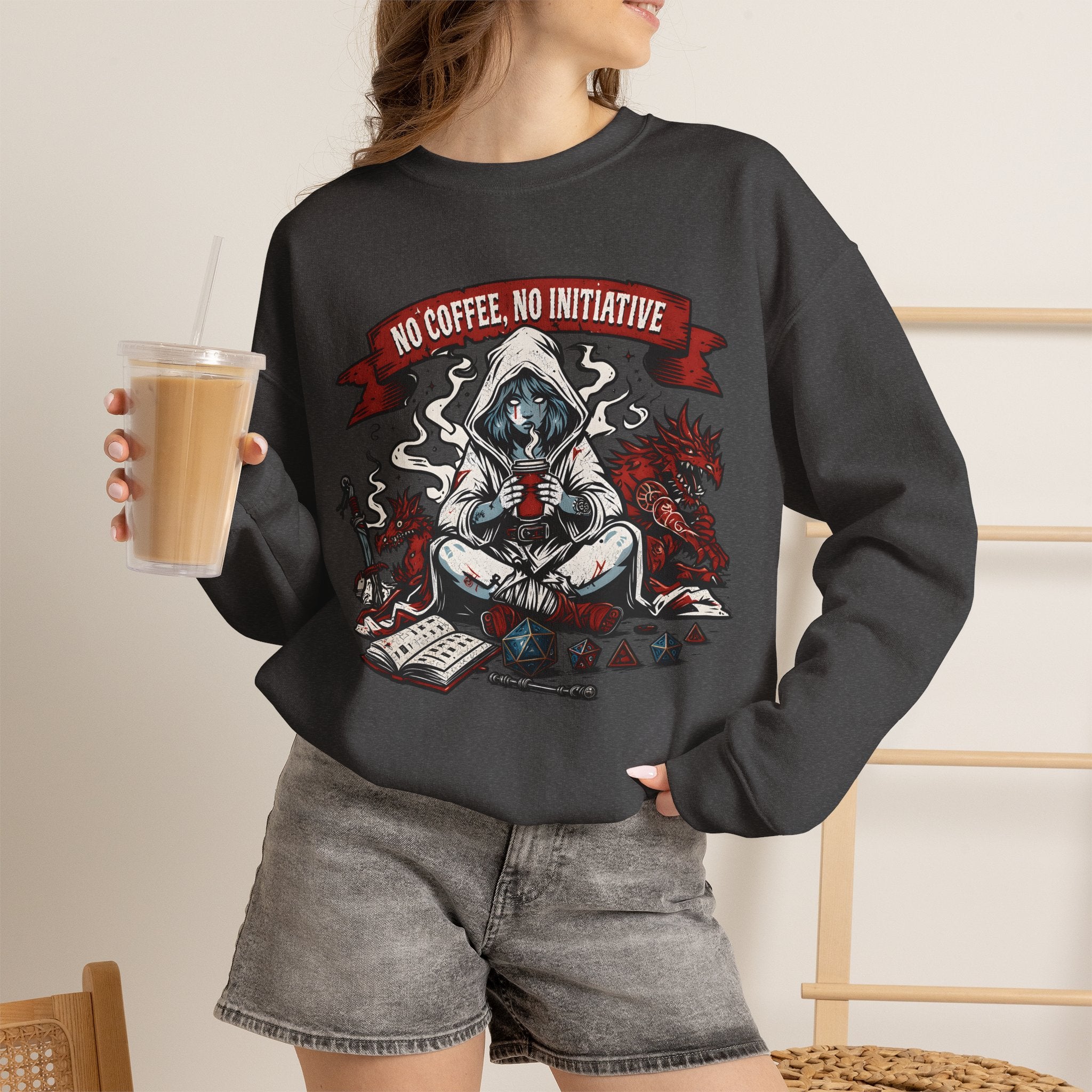 No Coffee, No Initiative | Fantasy RPG Sweatshirt