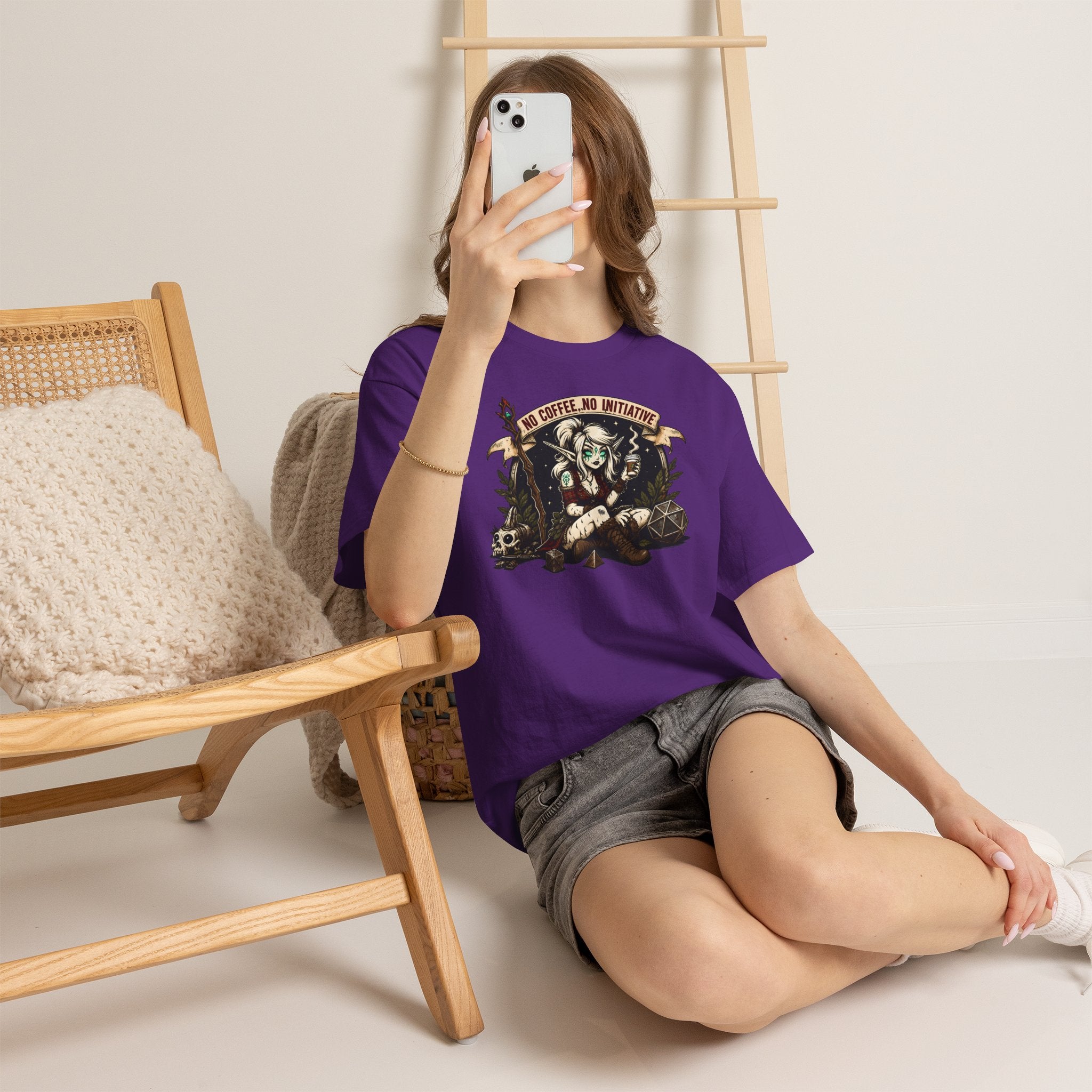 No Coffee, No Initiative | Fantasy RPG T-shirt