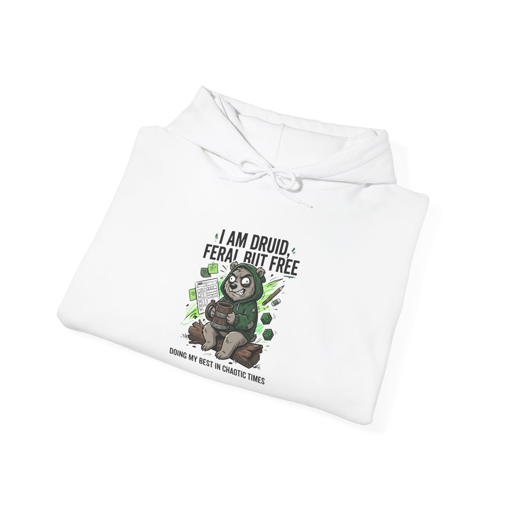 Feral But Free sloth hoodie | chaotic quirky humor, millennial burnout