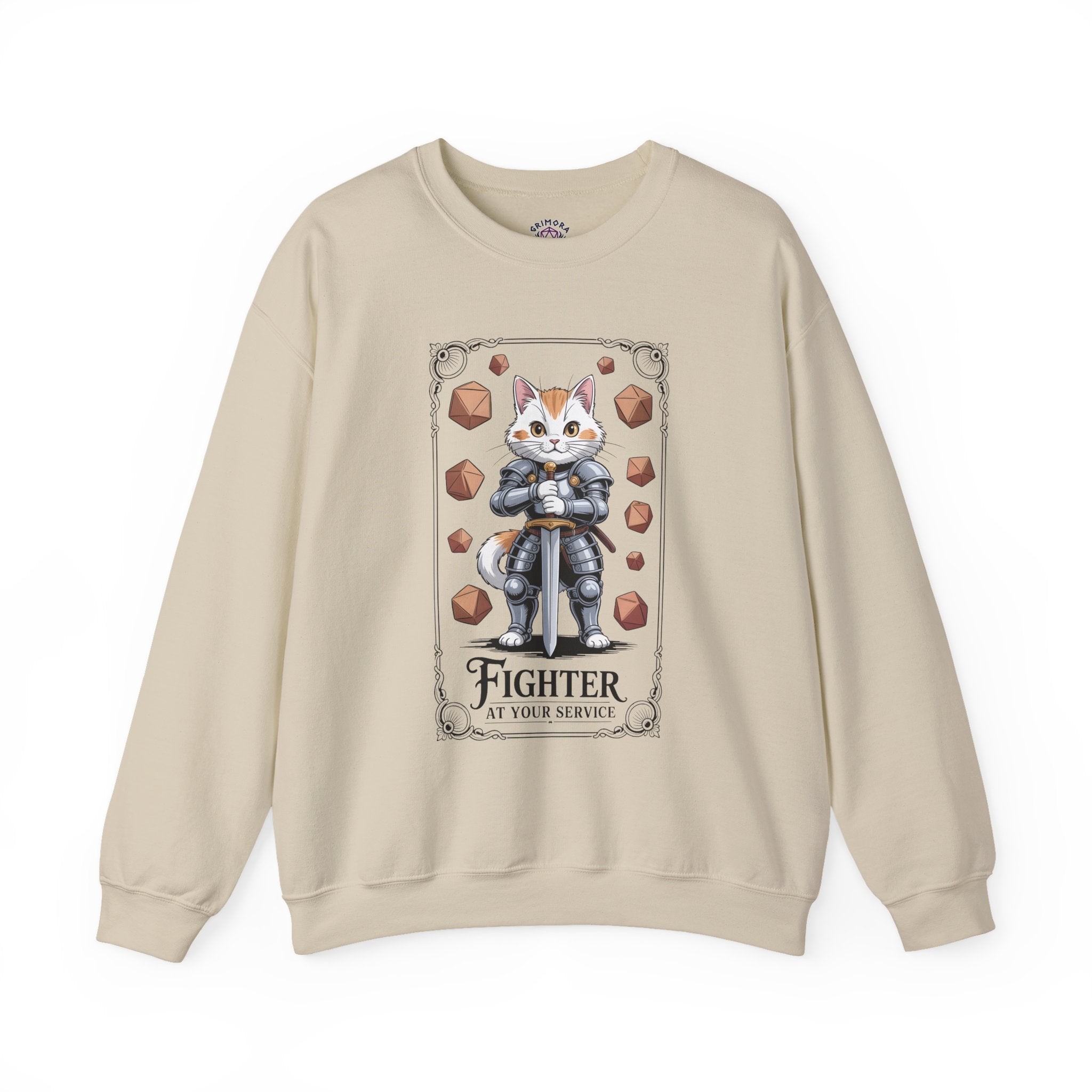 Fighter Cat at Your Service D&D Sweatshirt | Cat Lover RPG Gift