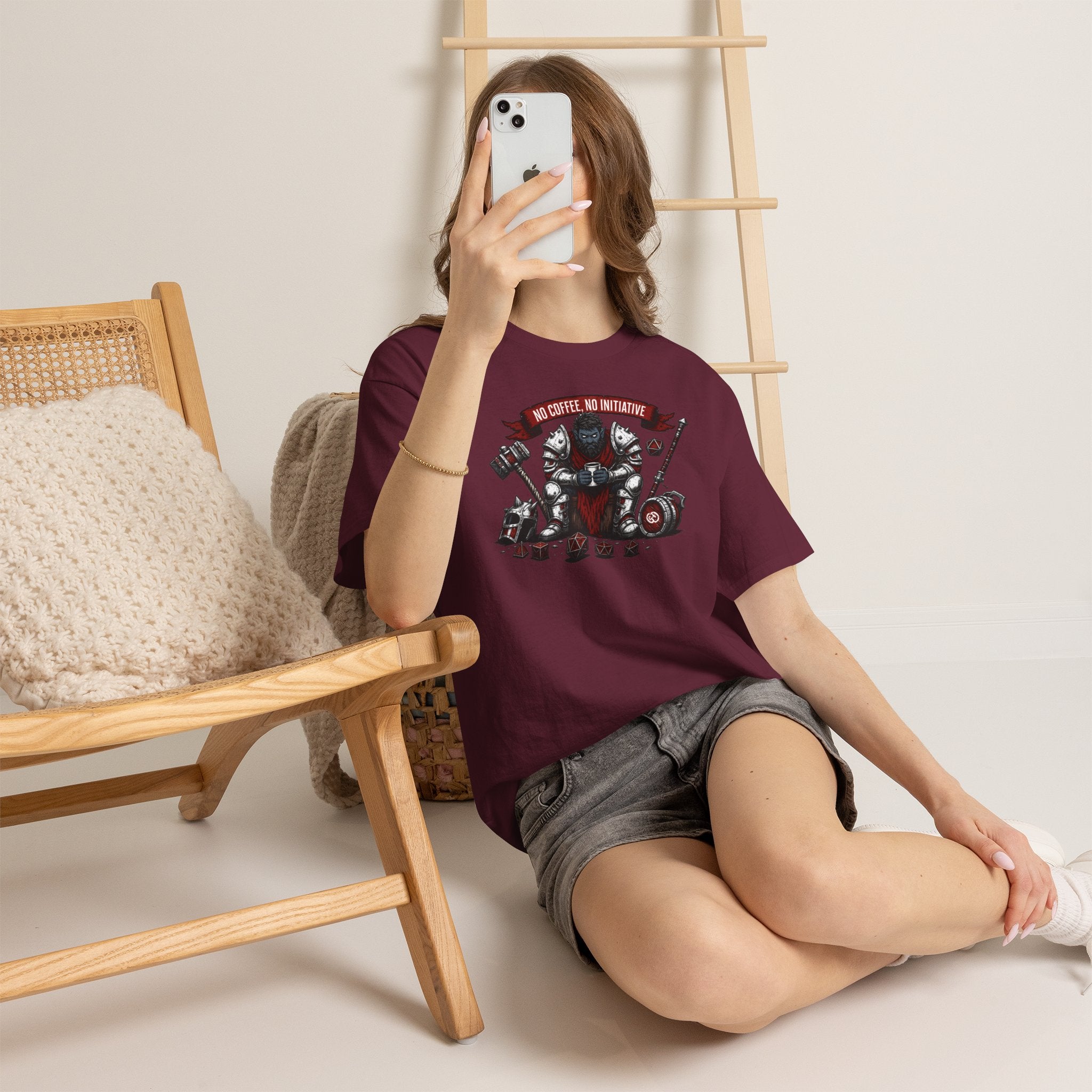 No Coffee, No Initiative | Fantasy RPG T-shirt