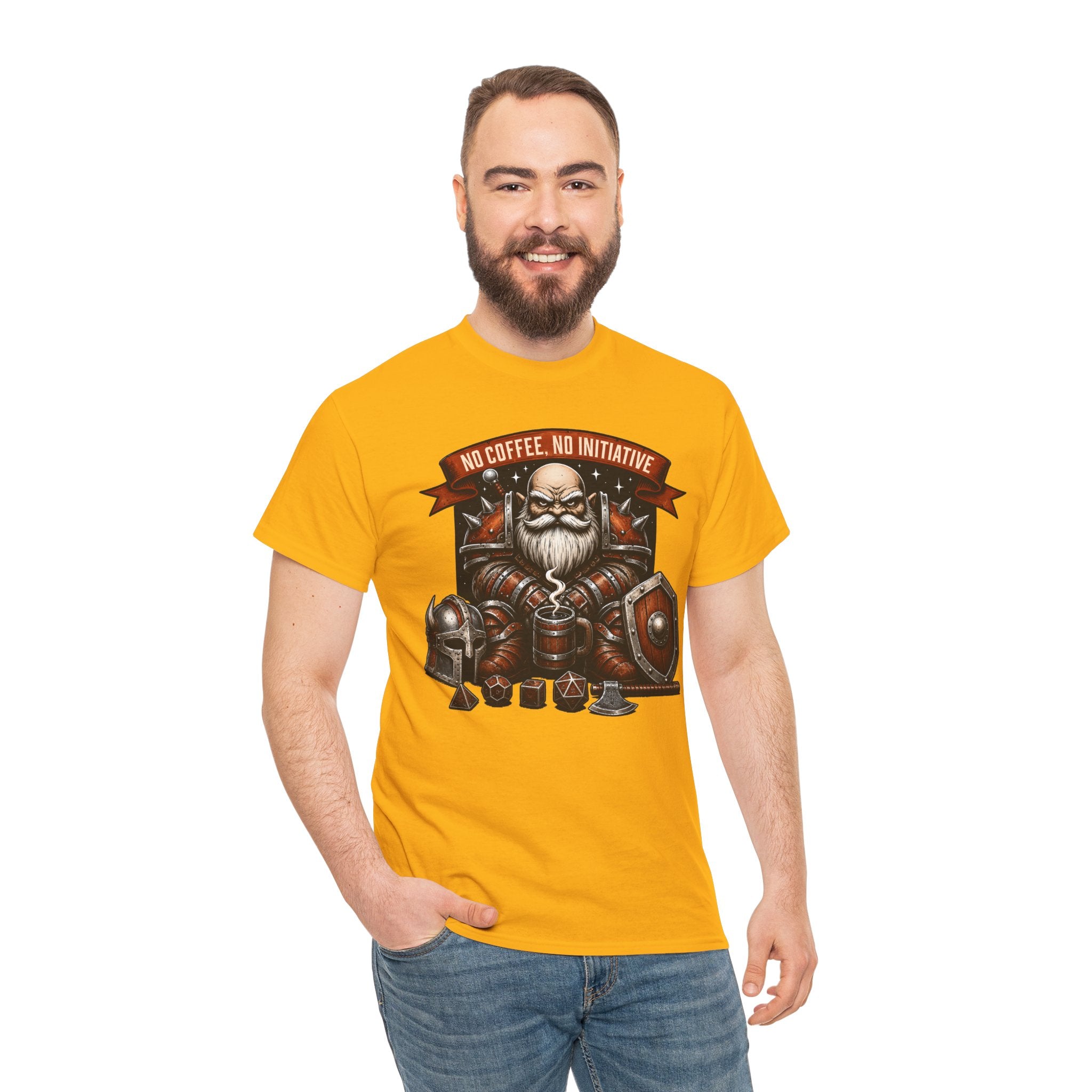 No Coffee, No Initiative | Fantasy RPG T-shirt