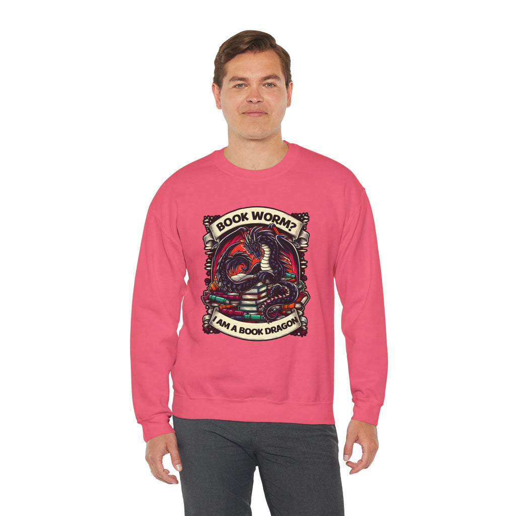 Book Worm? I Am a Book Dragon, Fantasy Reader Sweatshirt