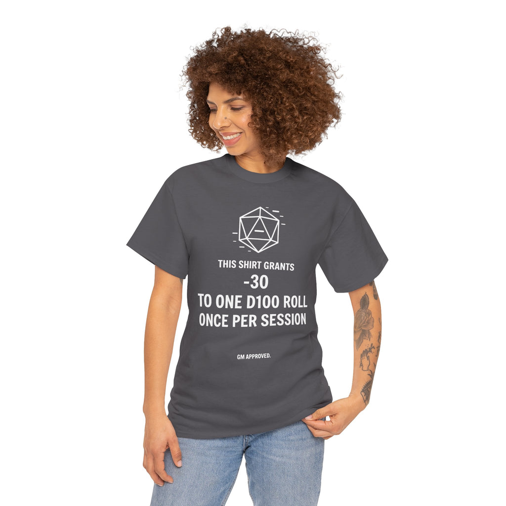 Dice roll minus modifier T-shirt | RPG Personalizable