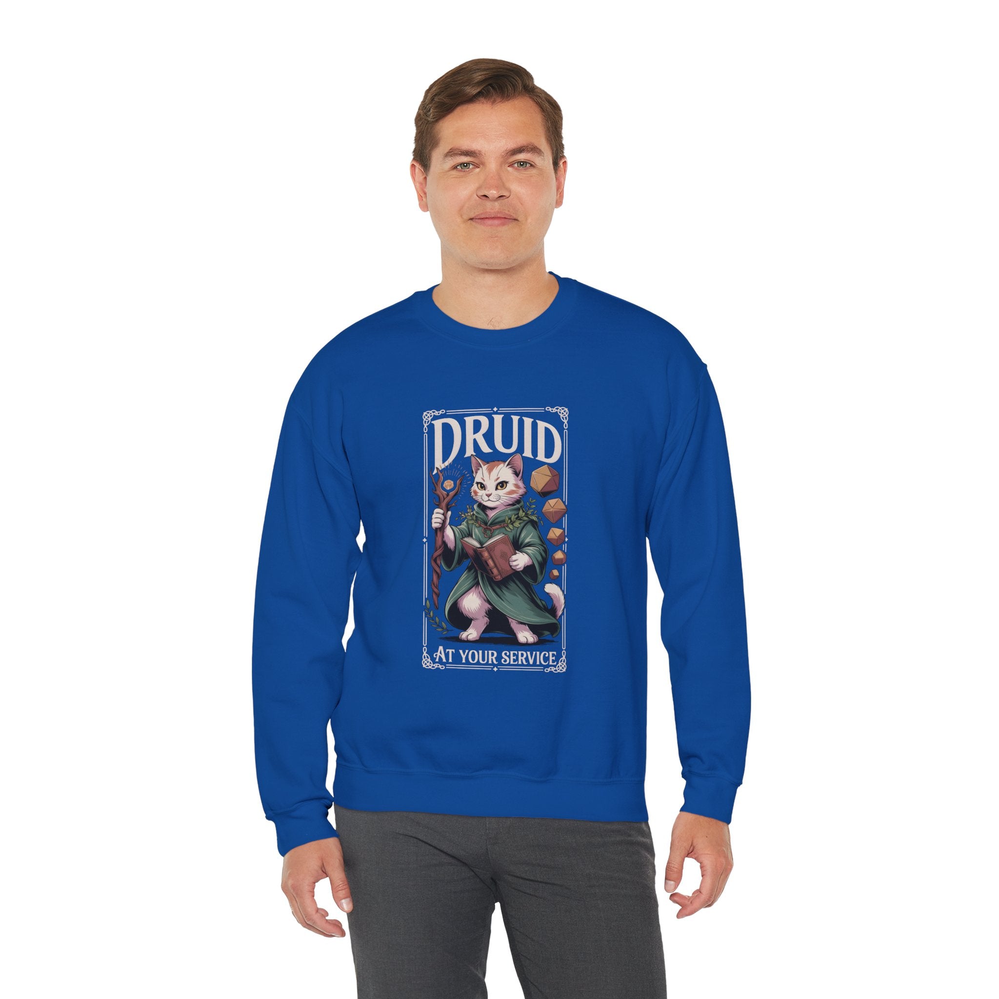 Druid Cat at Your Serivece D&D Sweatshirt | Cat Lover RPG Gift