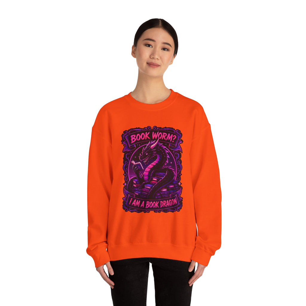 Book Worm? I Am a Book Dragon, Fantasy Reader Sweatshirt