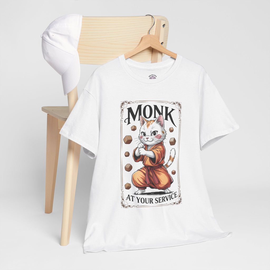 Monk Cat at Your Service D&D T-shirt | Cat Lover RPG Gift