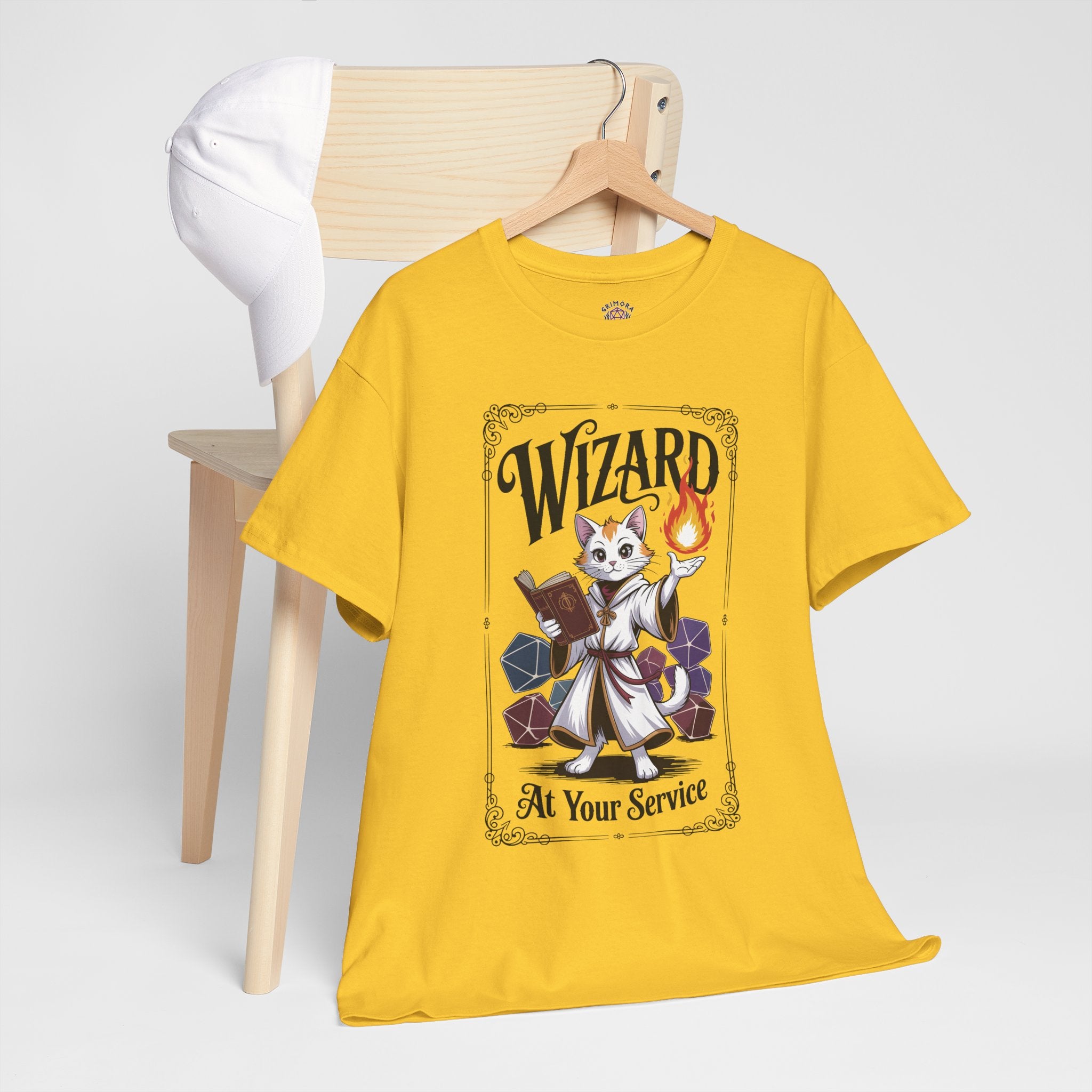 Wizard Cat at Your Serivece D&D T-shirt | Cat Lover RPG Gift