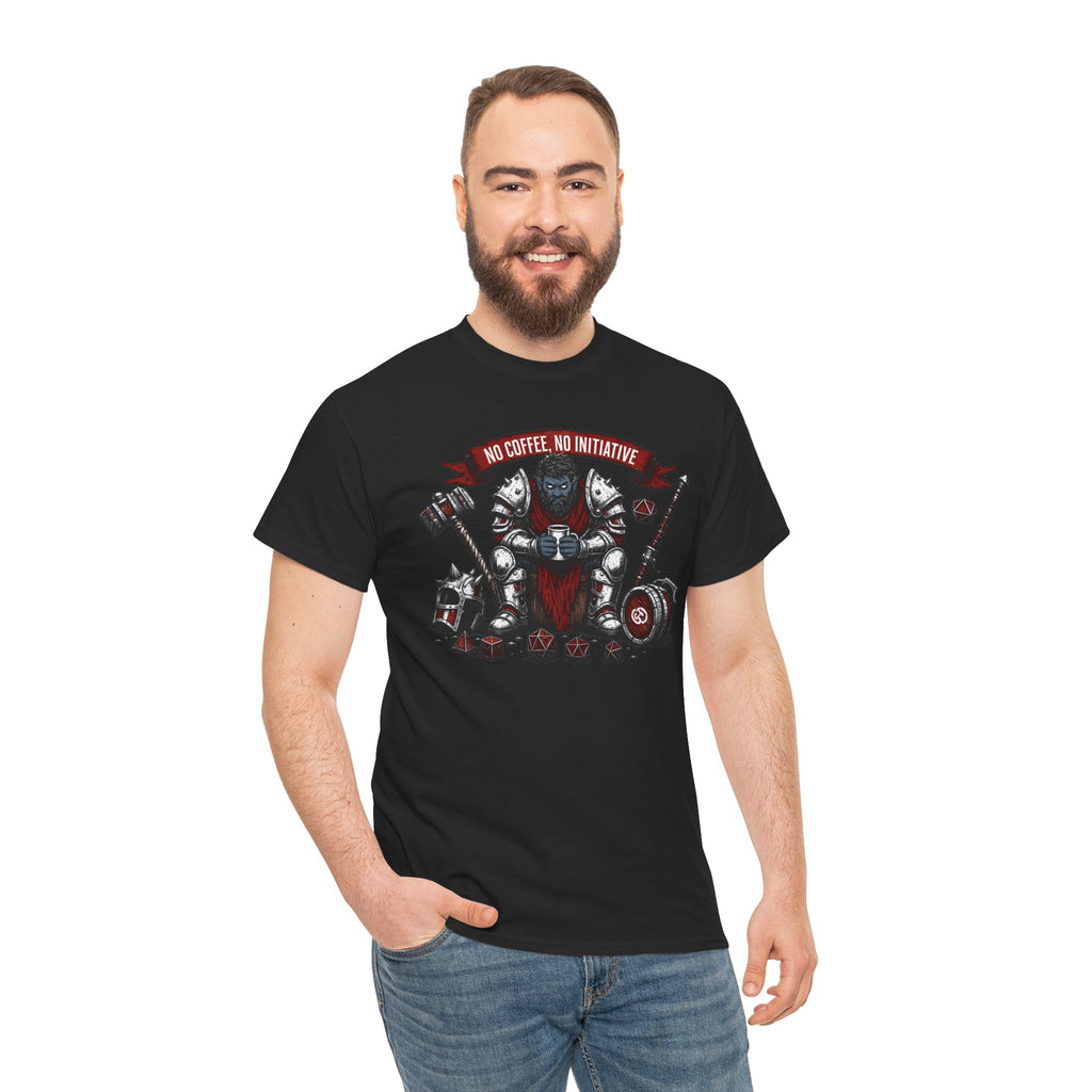 No Coffee, No Initiative | Fantasy RPG T-shirt