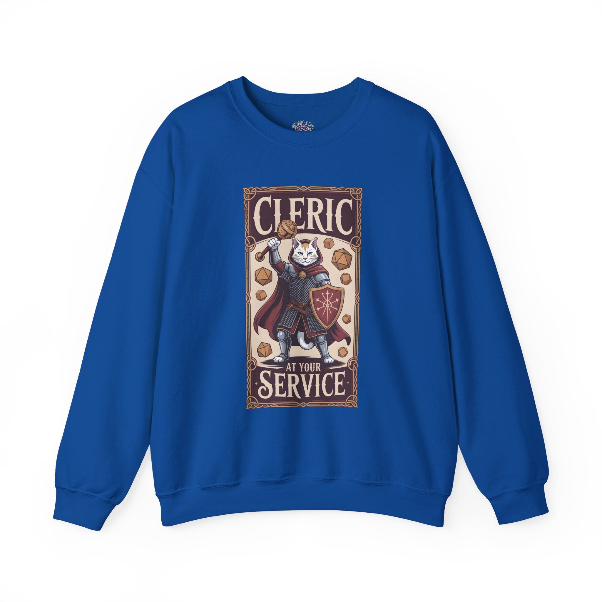 Cleric Cat at Your Service D&D Sweatshirt | Cat Lover RPG Gift