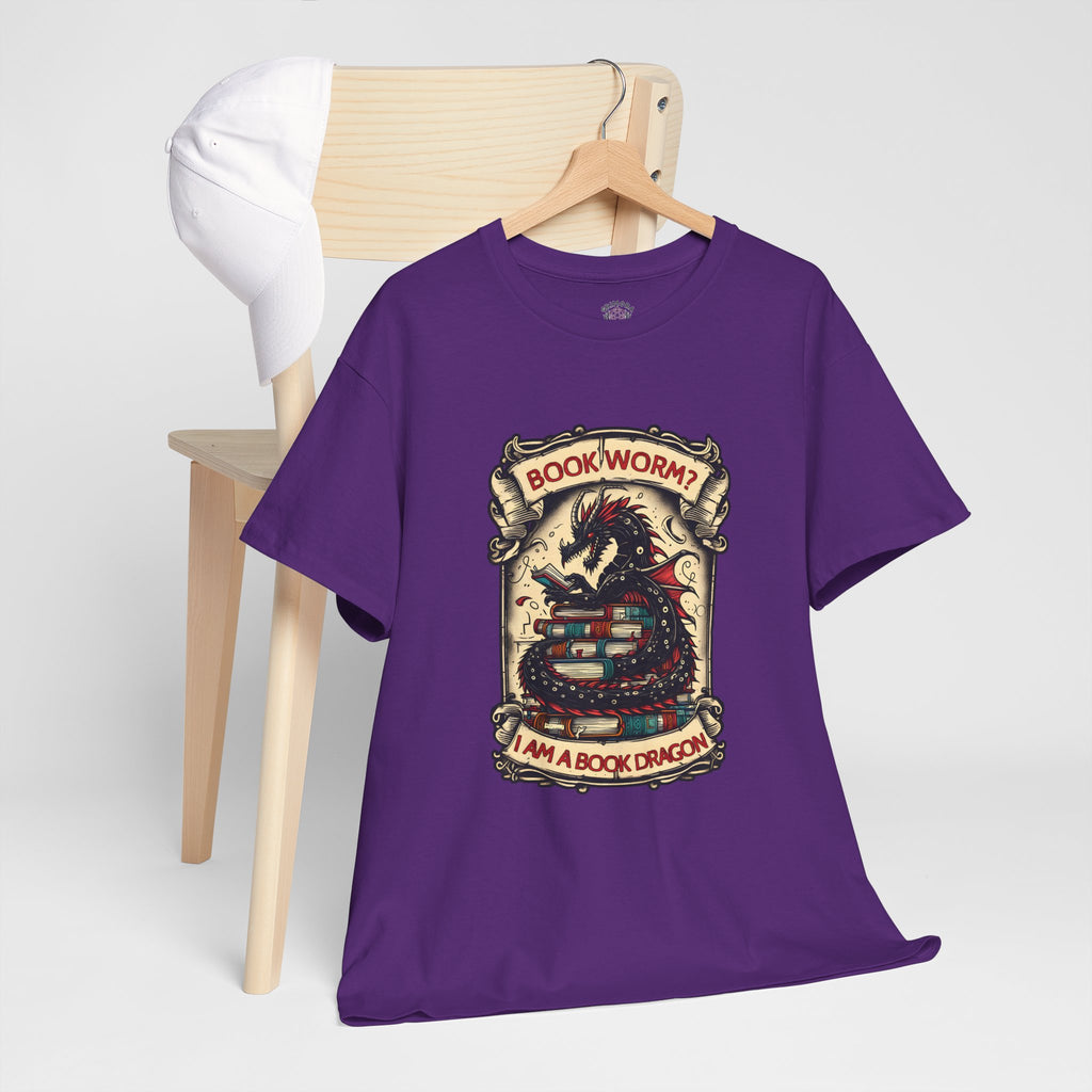 Book Worm? I Am a Book Dragon, Fantasy Reader T-shirt