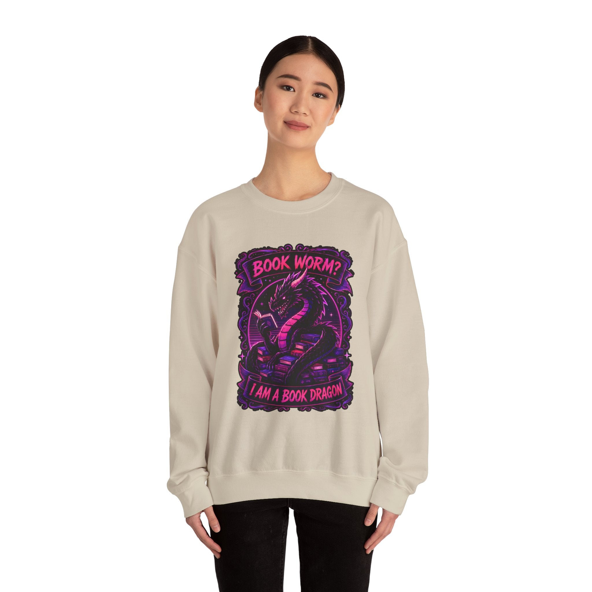 Book Worm? I Am a Book Dragon, Fantasy Reader Sweatshirt
