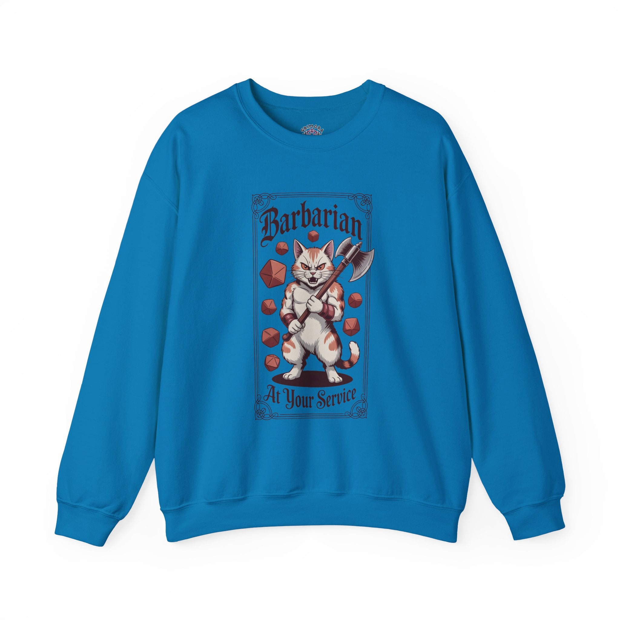 Barbarian Cat at Your Serivece D&D Sweatshirt | Cat Lover RPG Gift