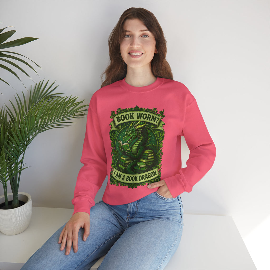 Book Worm? I Am a Book Dragon, Fantasy Reader Sweatshirt
