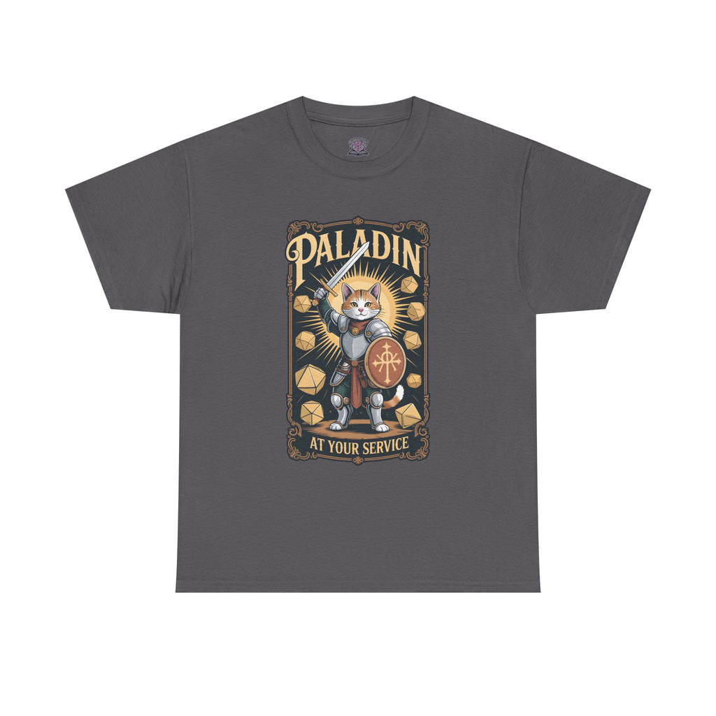 Paladin Cat at Your Service D&D T-shirt | Cat Lover RPG Gift