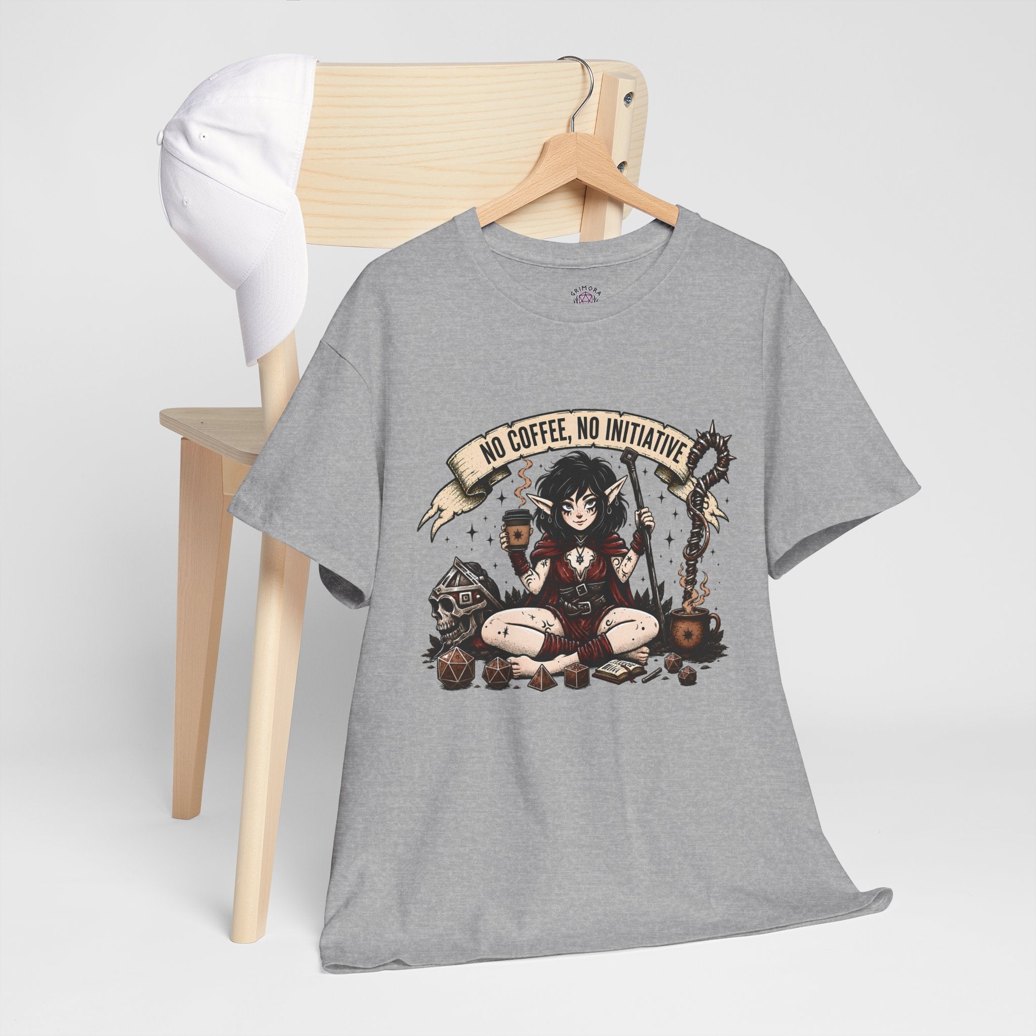 No Coffee, No Initiative | Fantasy RPG T-shirt