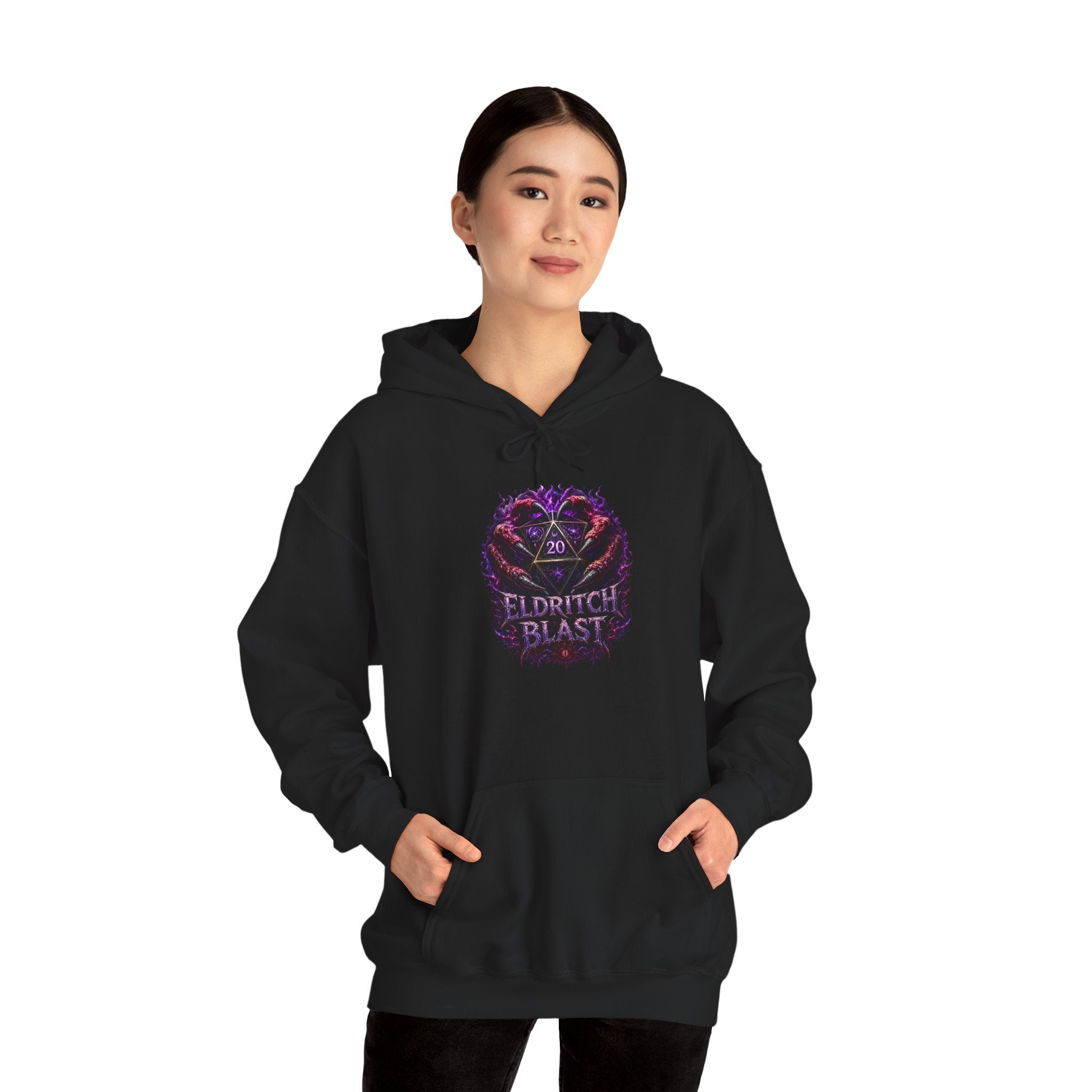 Eldritch Blast – The Patron Always Answers | Fantasy RPG D20 Hoodie