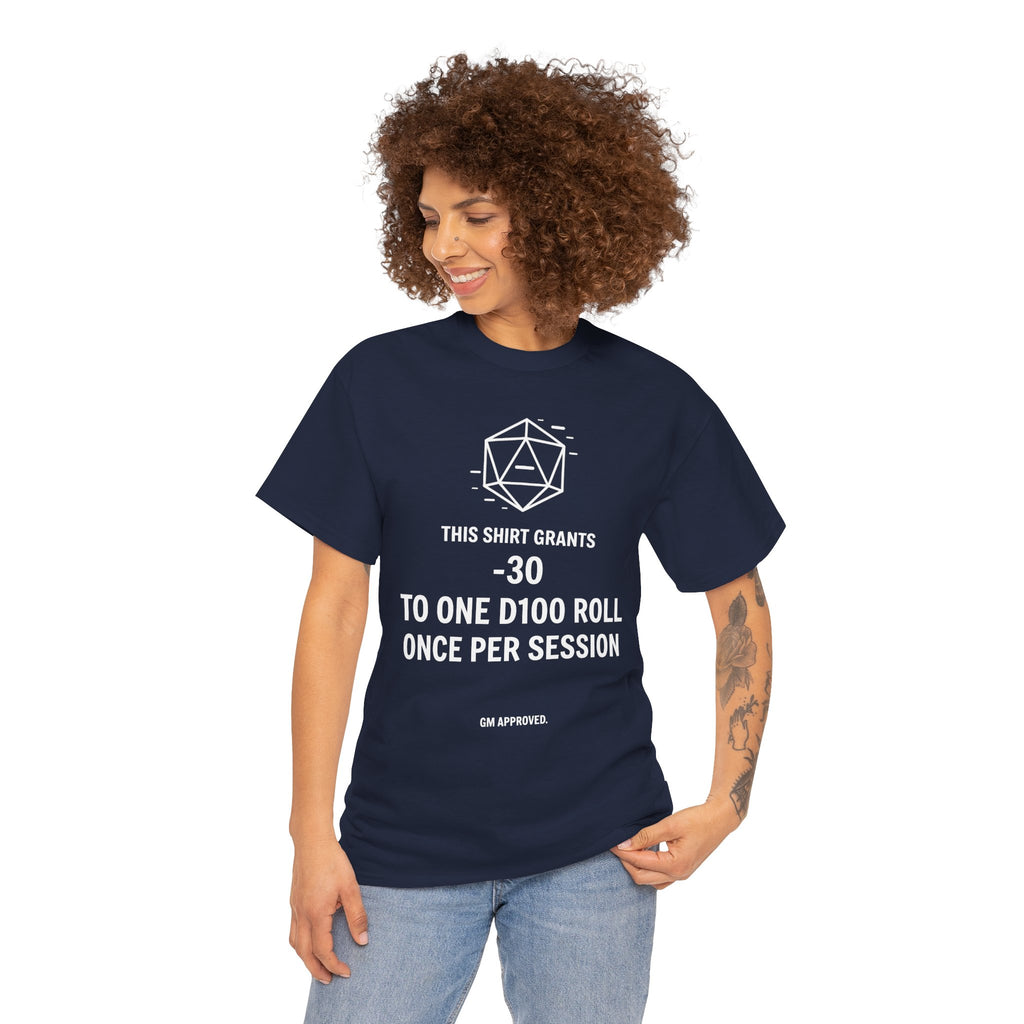 Dice roll minus modifier T-shirt | RPG Personalizable