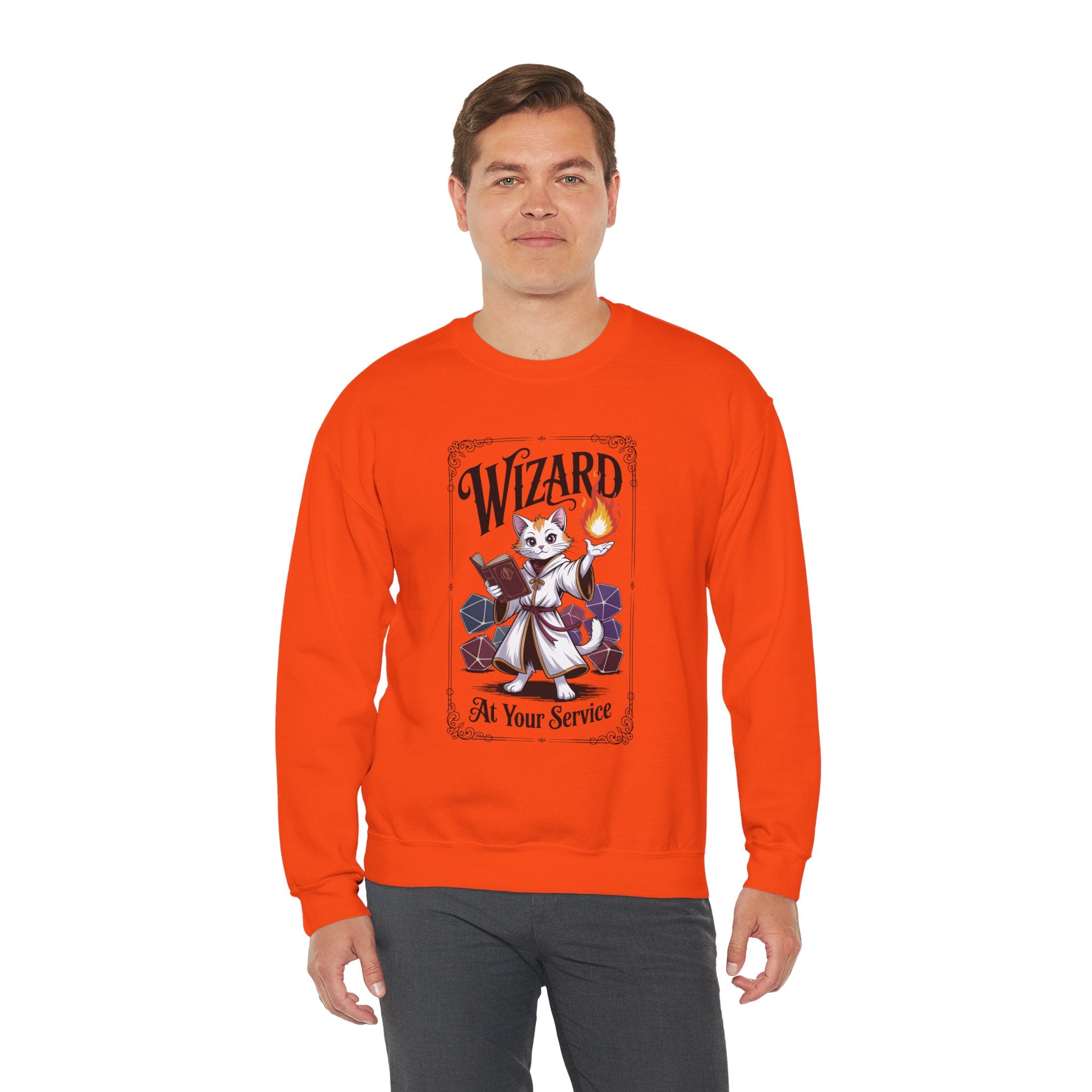 Wizard Cat at Your Serivece D&D Sweatshirt | Cat Lover RPG Gift