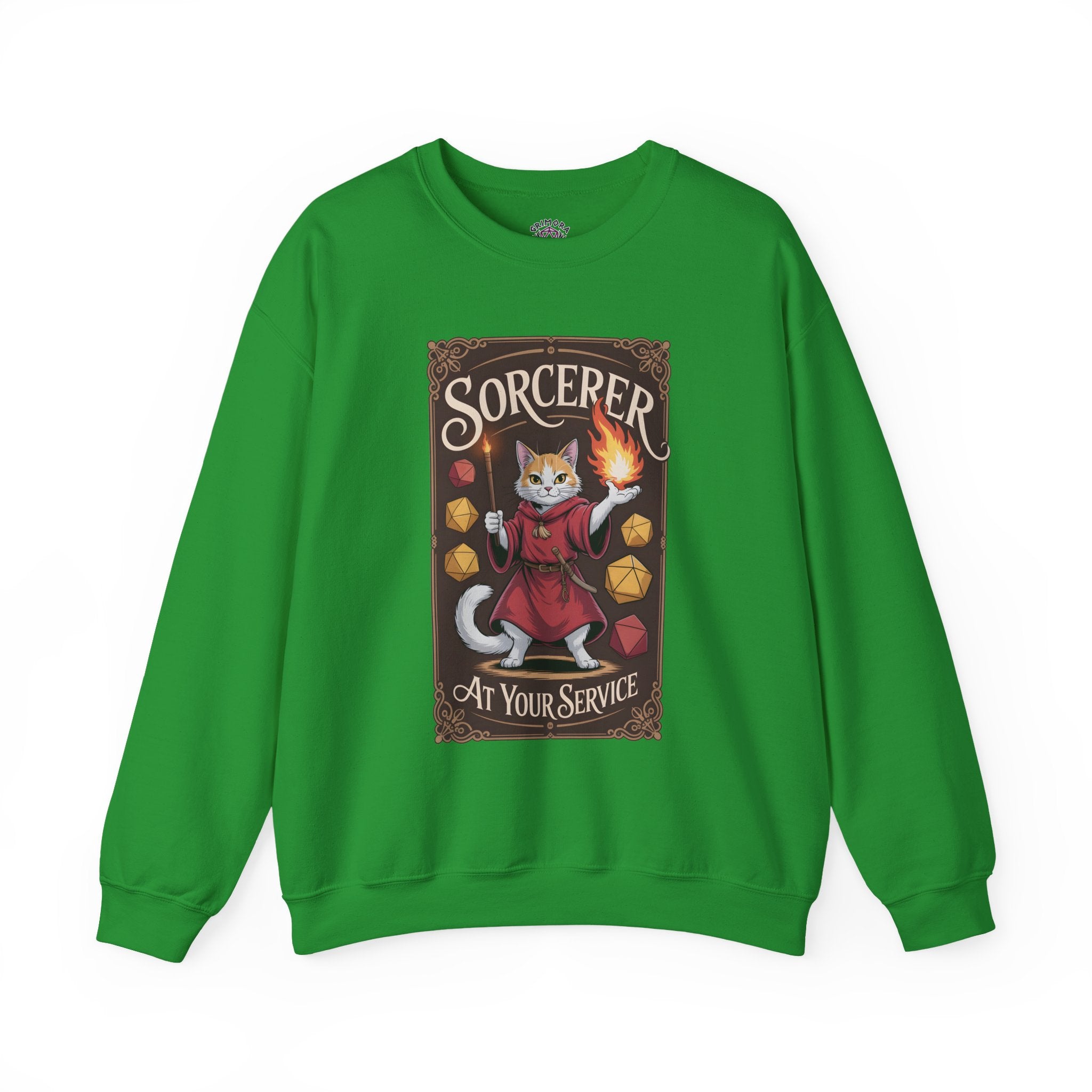 Sorcerer Cat at Your Service D&D Sweatshirt | Cat Lover RPG Gift