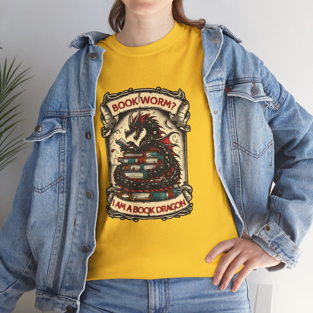 Book Worm? I Am a Book Dragon, Fantasy Reader T-shirt