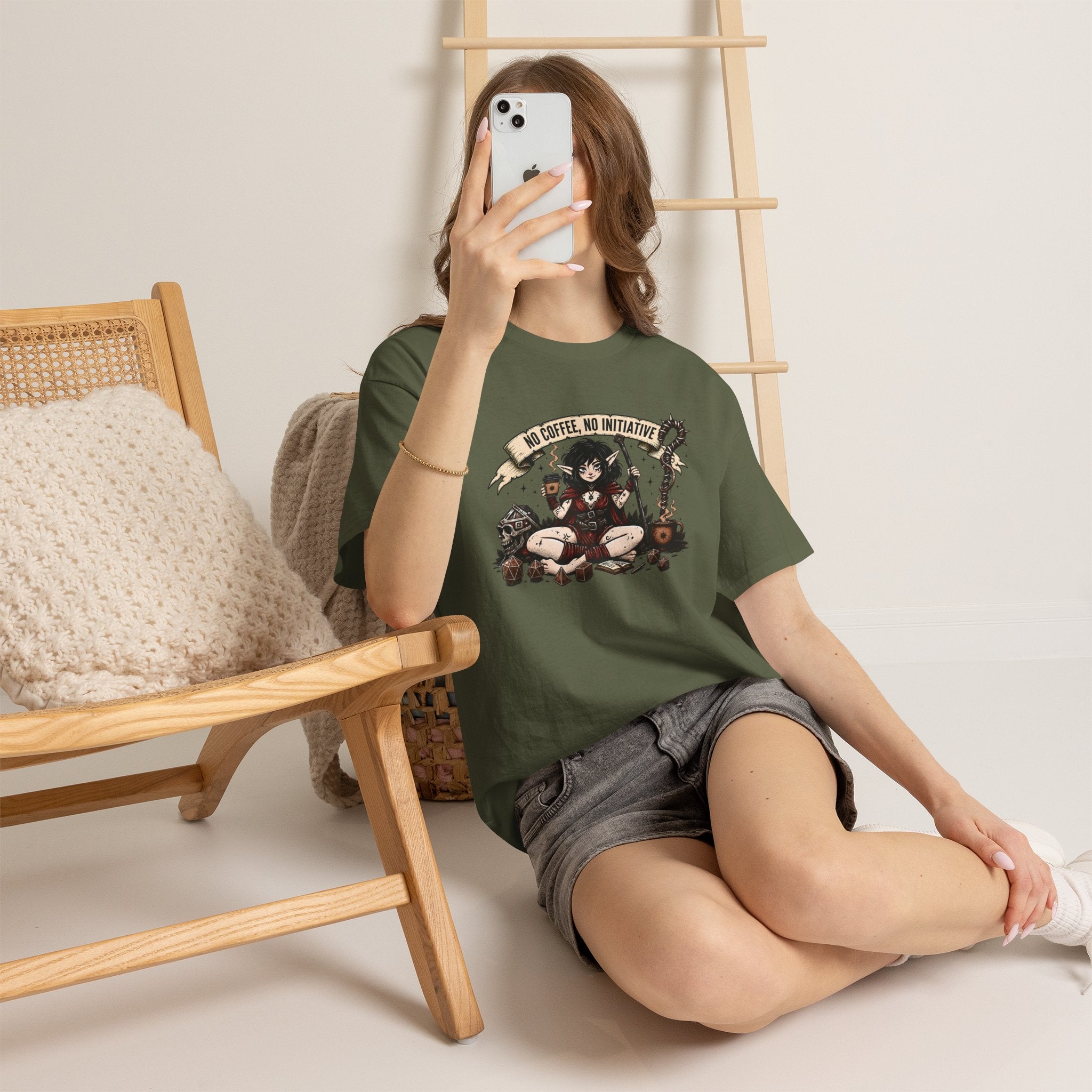 No Coffee, No Initiative | Fantasy RPG T-shirt
