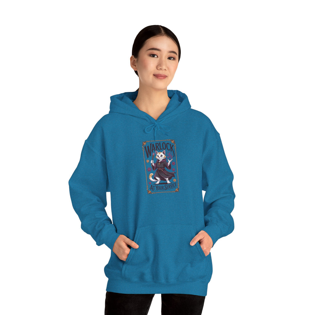Warlock Cat at Your Serivece D&D Hoodie | Cat Lover RPG Gift