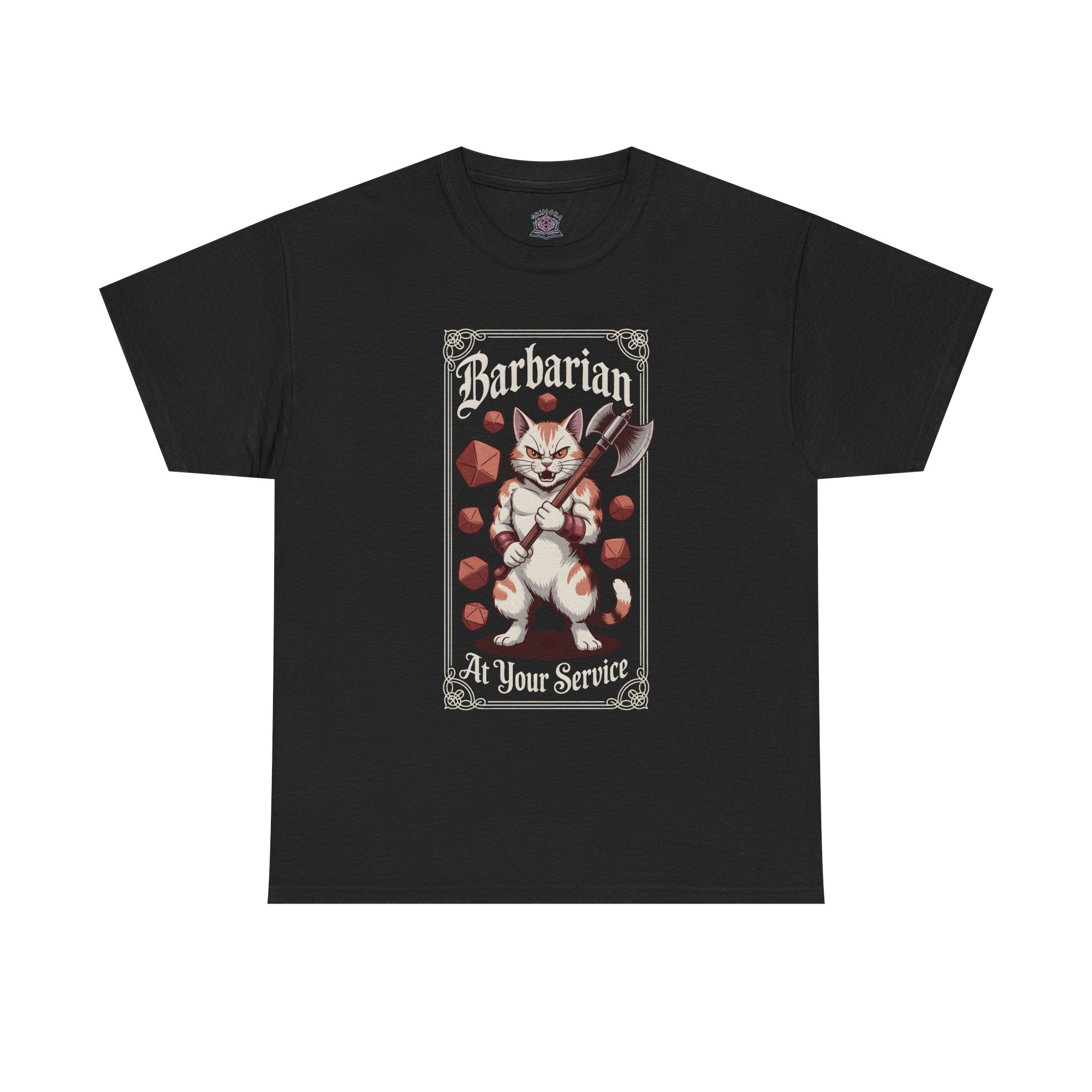 Barbarian Cat at Your Serivece D&D T-shirt | Cat Lover RPG Gift