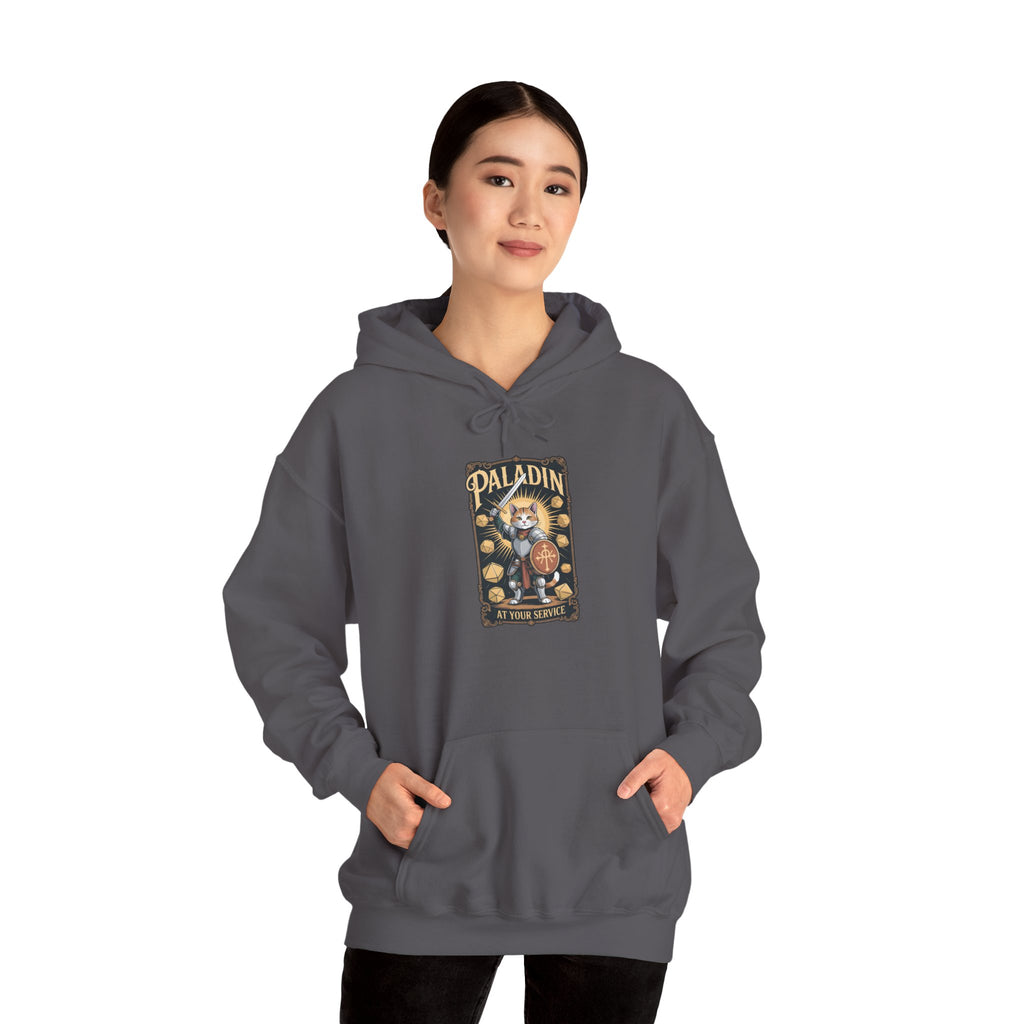 Paladin Cat at Your Service D&D Hoodie | Cat Lover RPG Gift