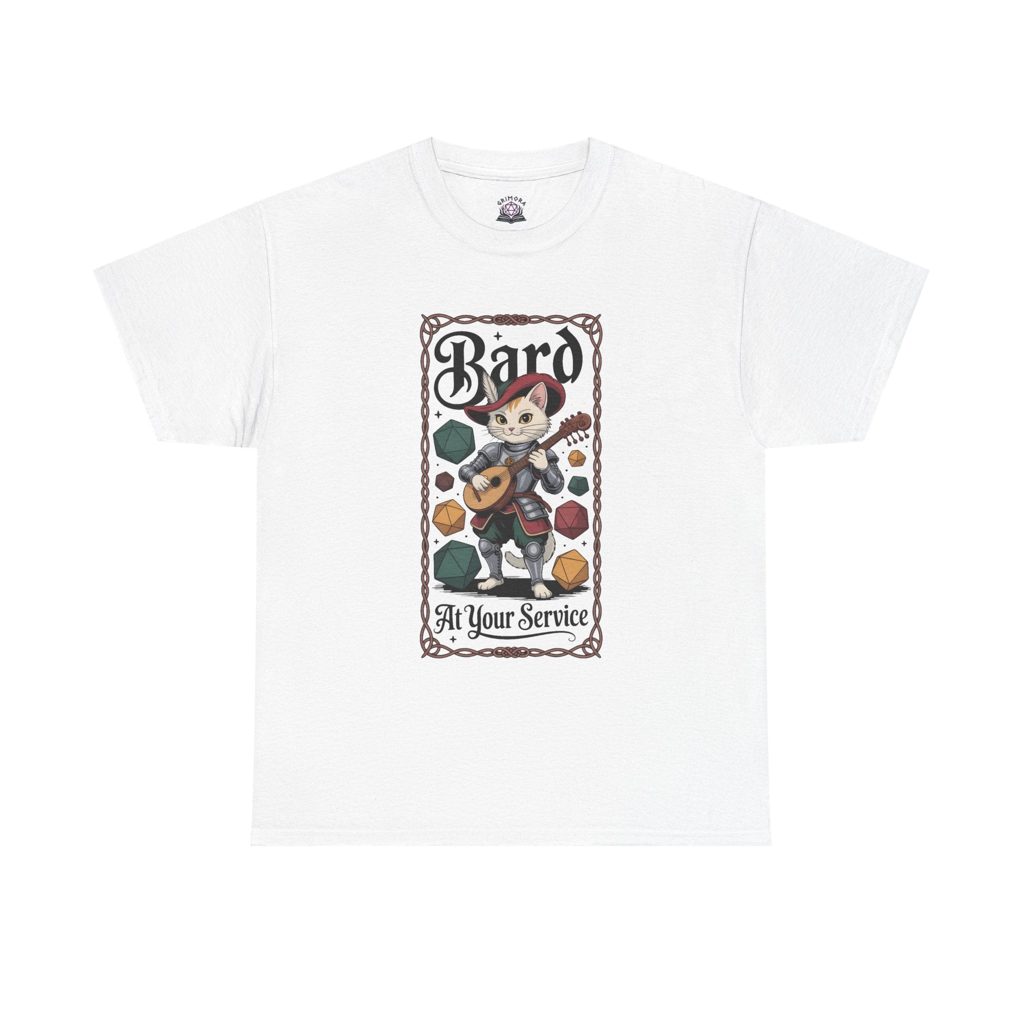 Bard Cat at Your Serivece D&D T-shirt | Cat Lover RPG Gift
