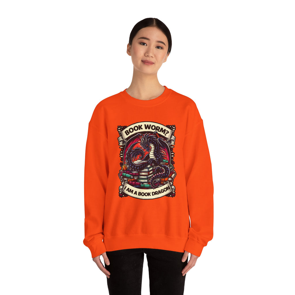 Book Worm? I Am a Book Dragon, Fantasy Reader Sweatshirt