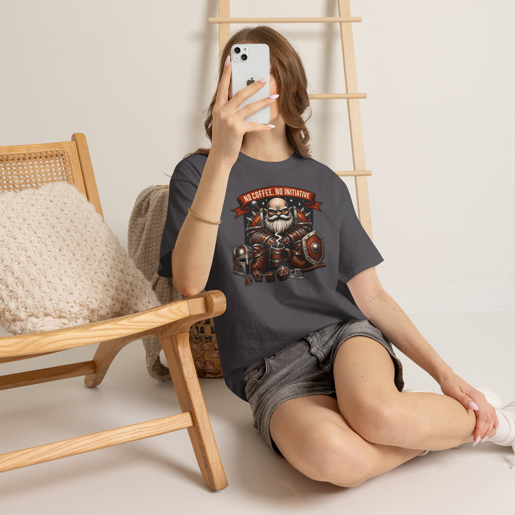 No Coffee, No Initiative | Fantasy RPG T-shirt