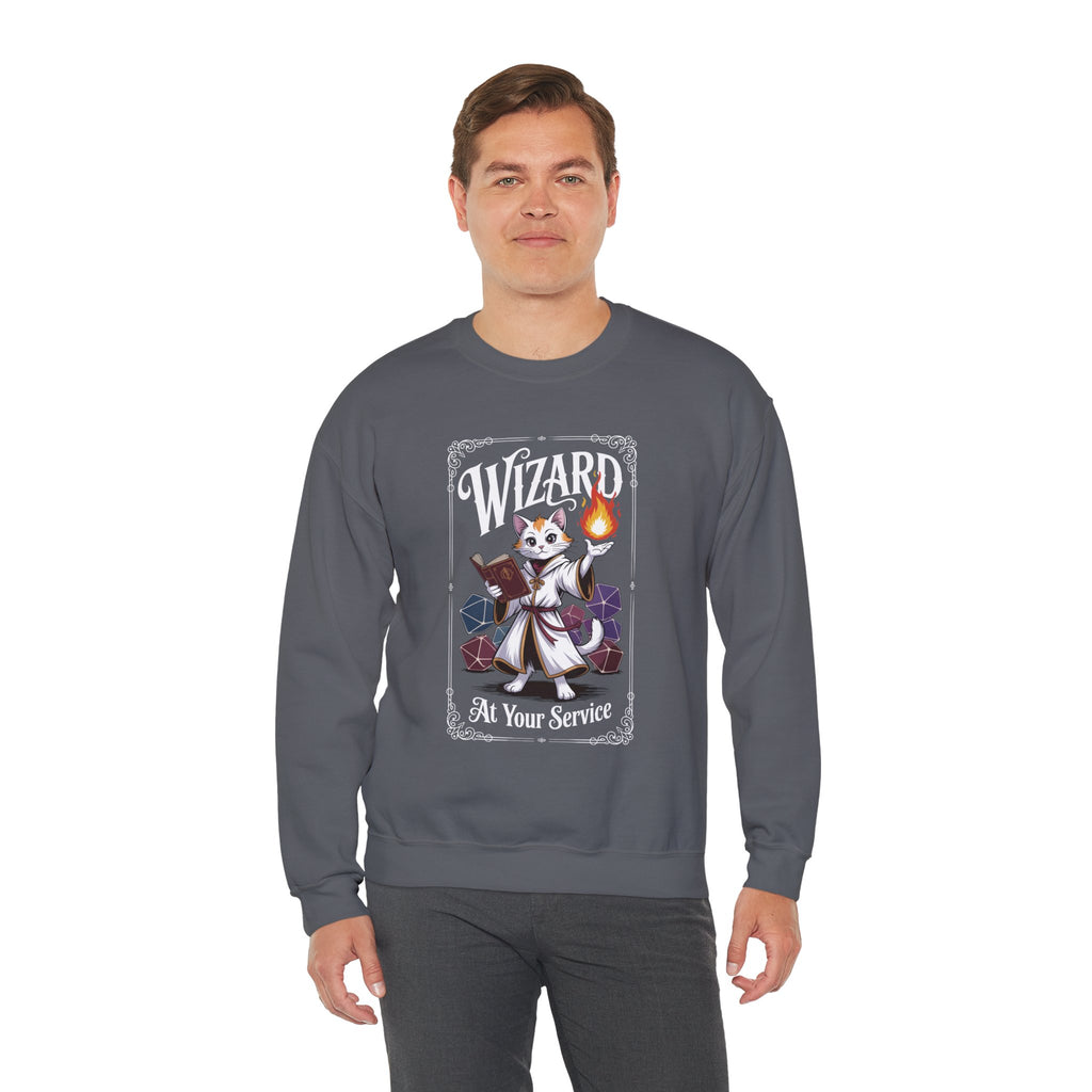 Wizard Cat at Your Serivece D&D Sweatshirt | Cat Lover RPG Gift