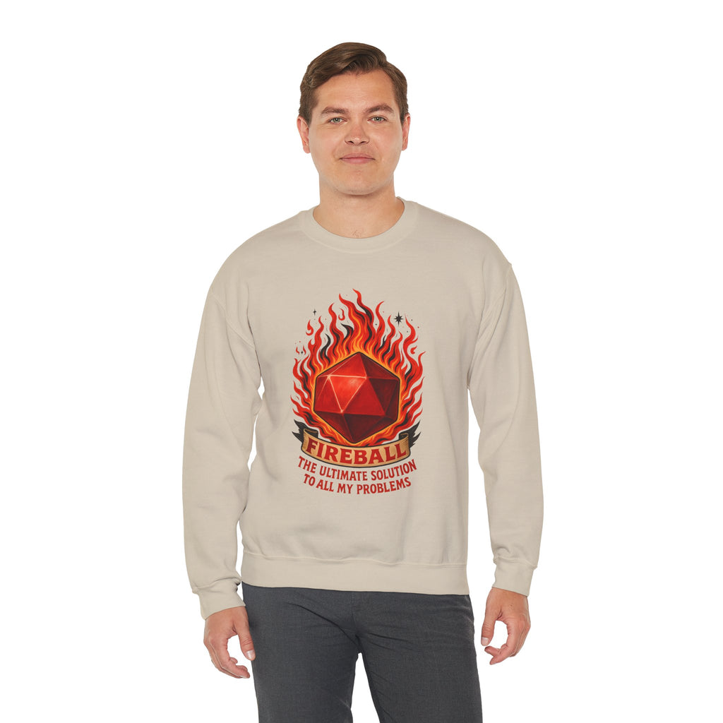 Fireball – The Ultimate Solution to All My Problems| Funny RPG Sweatshirt