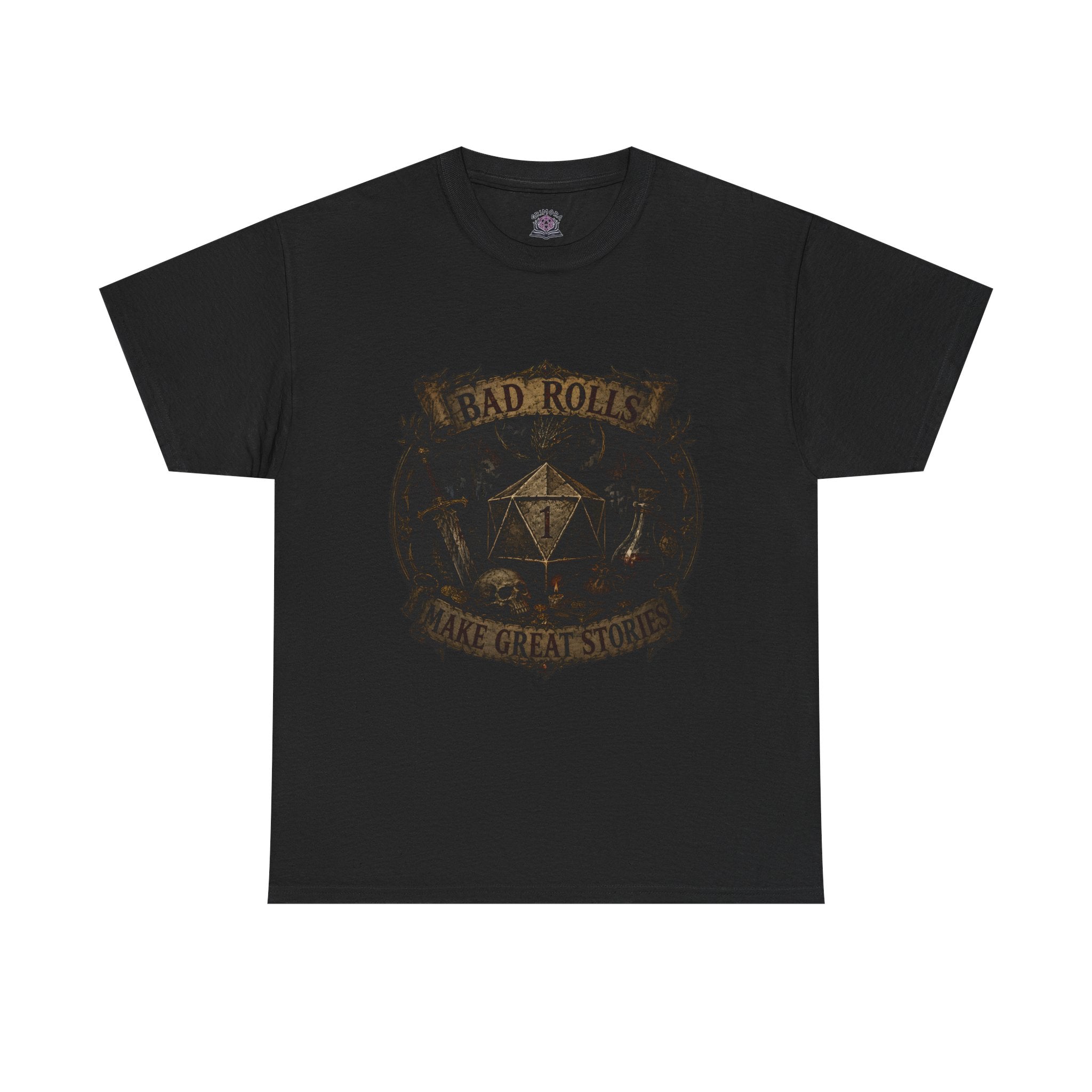 Bad Rolls Make Great Stories, natural 1 T-shirt
