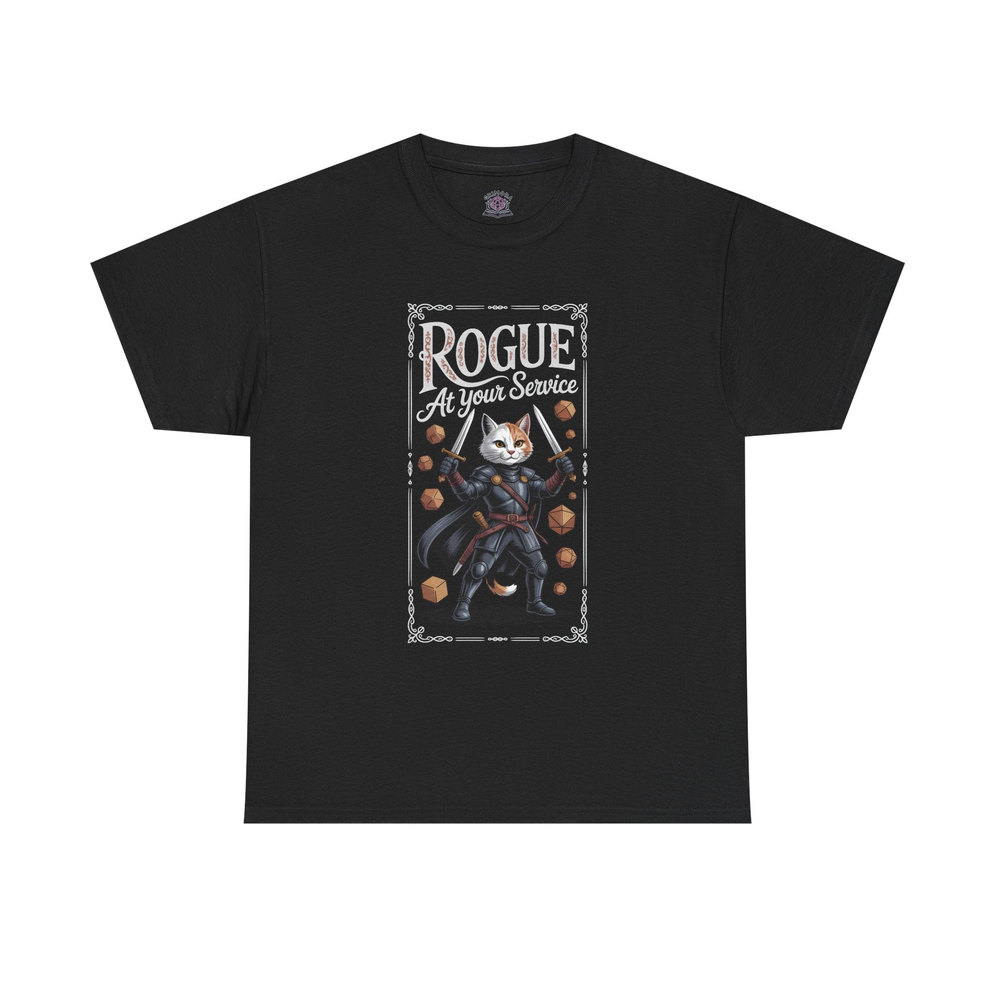 Rogue Cat at Your Serivece D&D T-shirt | Cat Lover RPG Gift