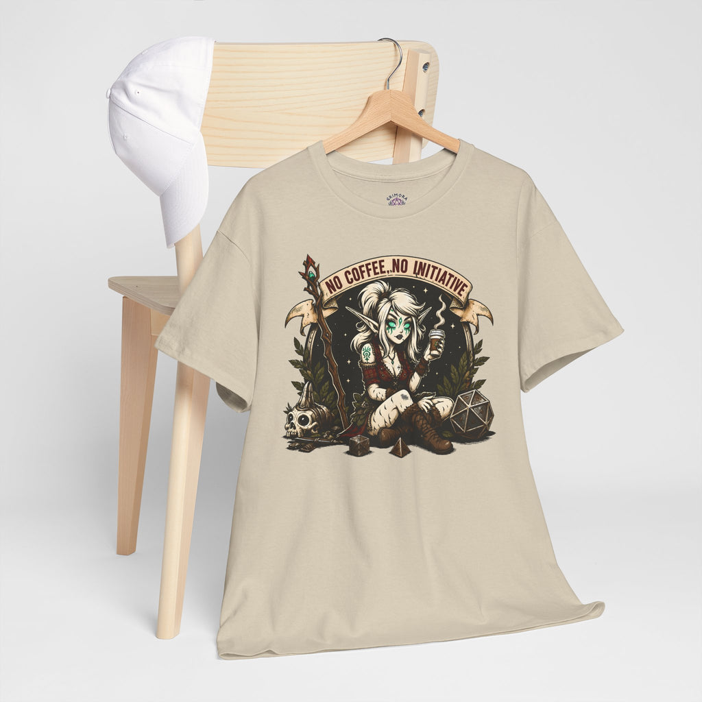 No Coffee, No Initiative | Fantasy RPG T-shirt