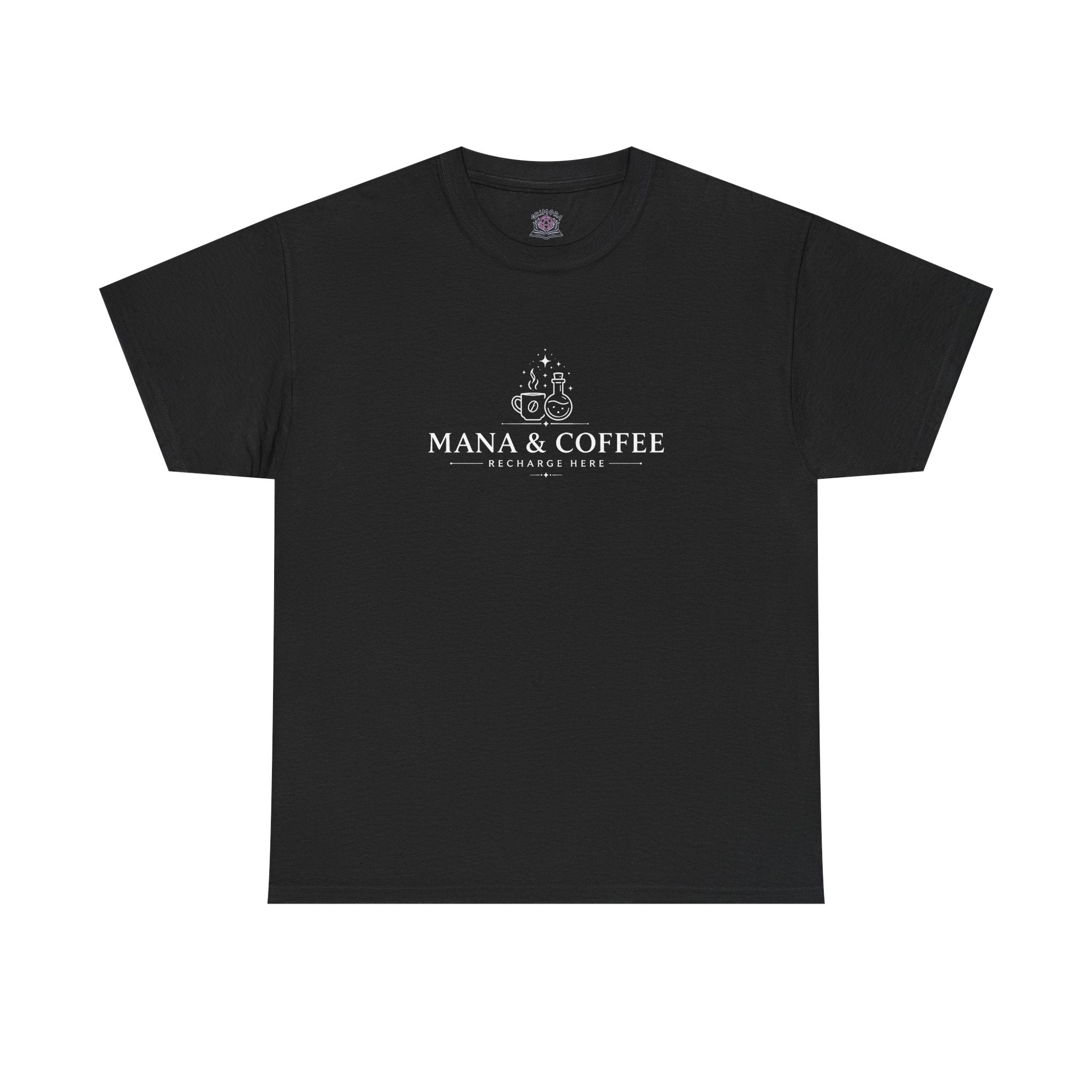 Mana & Coffee – Recharge Here | Fantasy Coffee T-shirt | RPG Gamer T-shirt