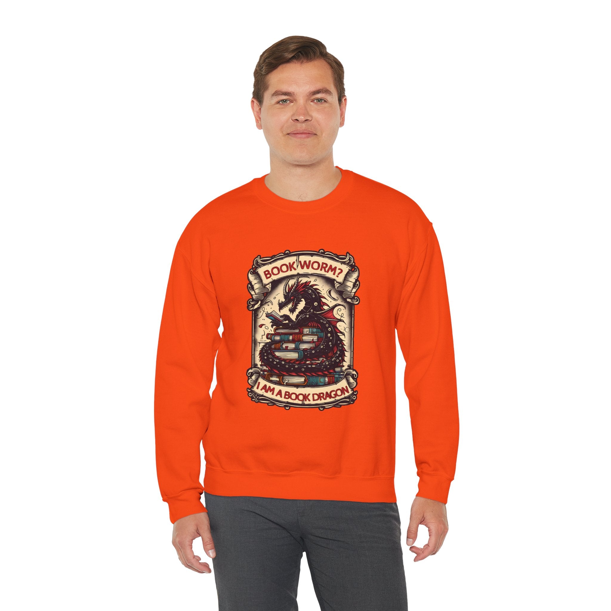 Book Worm? I Am a Book Dragon, Fantasy Reader Sweatshirt