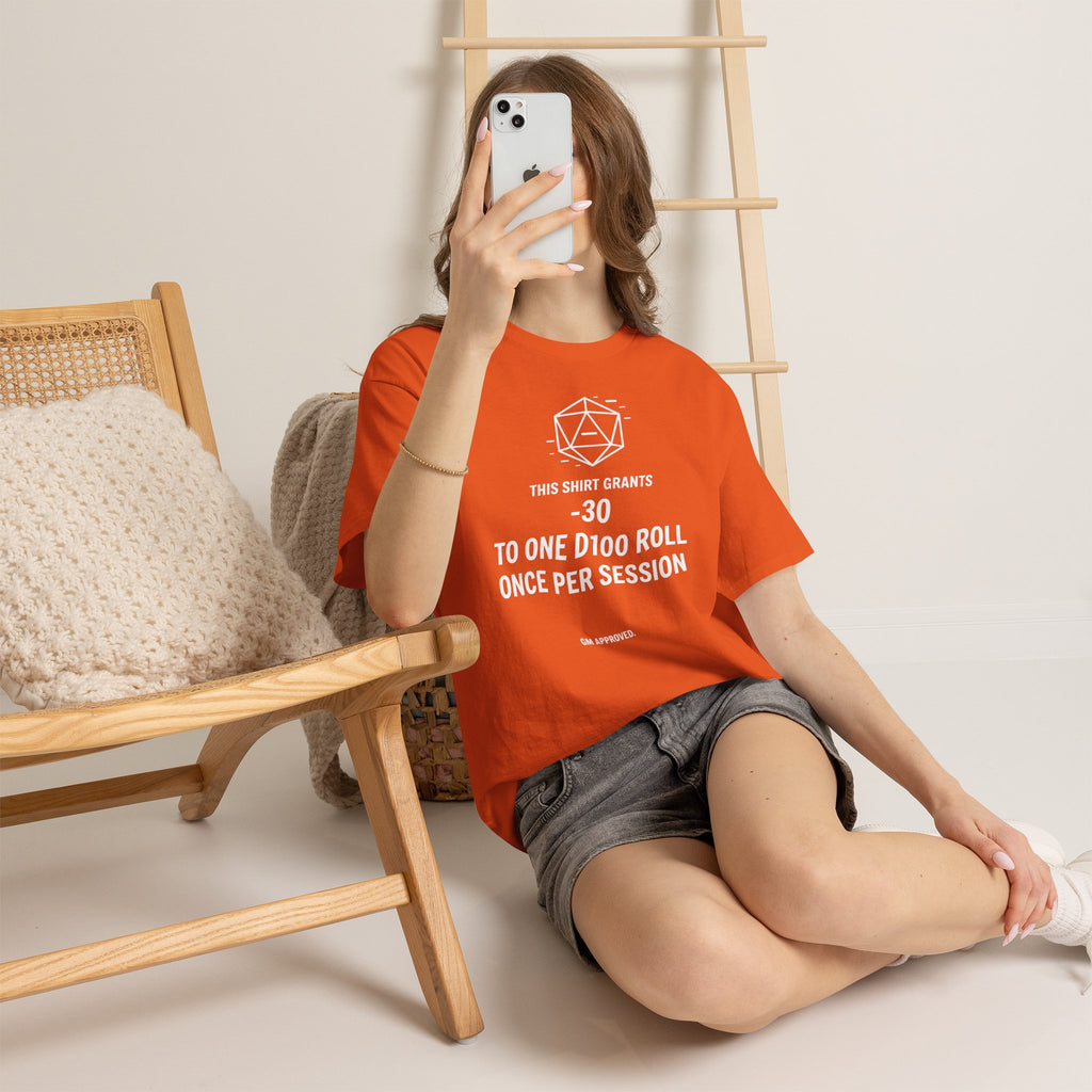 Dice roll minus modifier T-shirt | RPG Personalizable