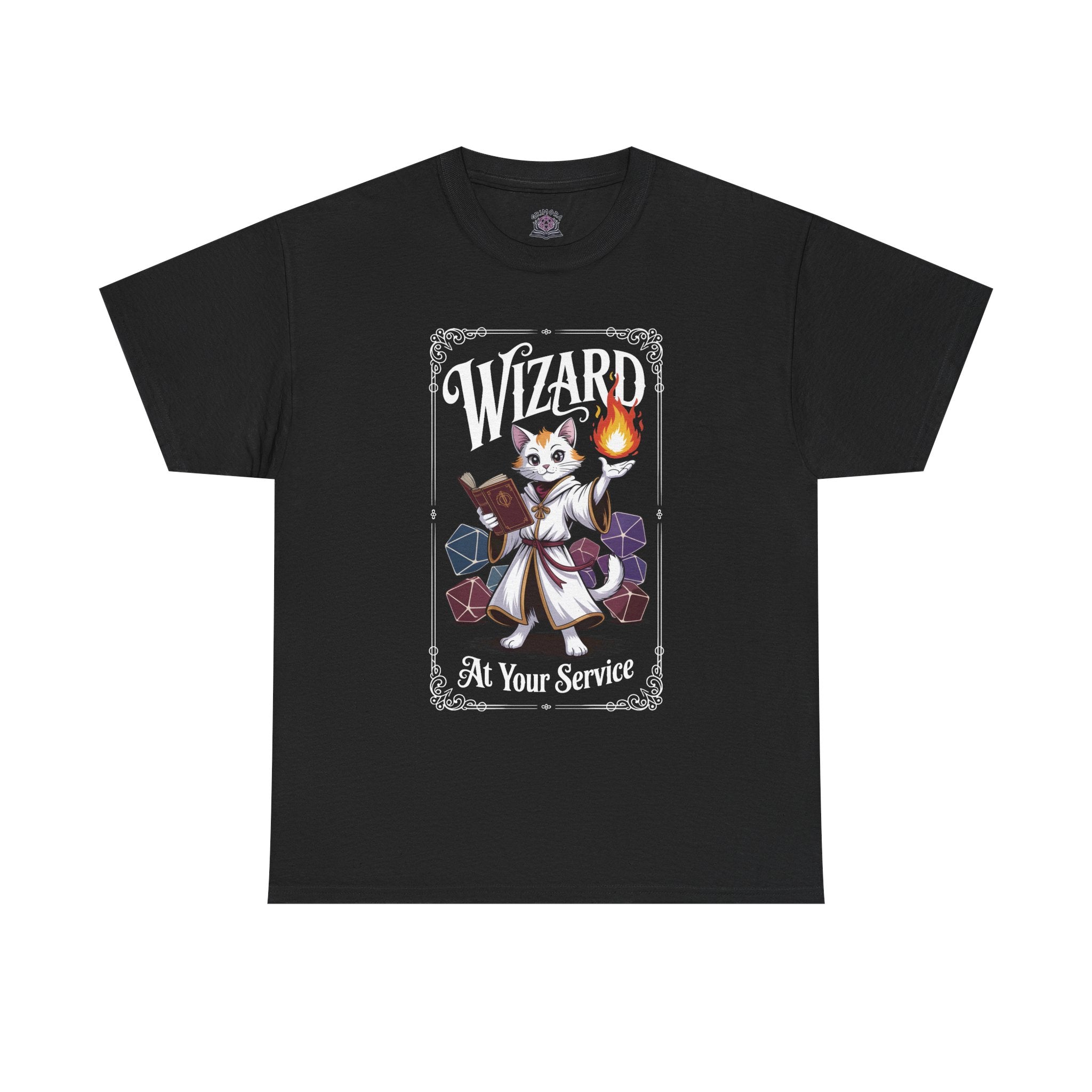 Wizard Cat at Your Serivece D&D T-shirt | Cat Lover RPG Gift