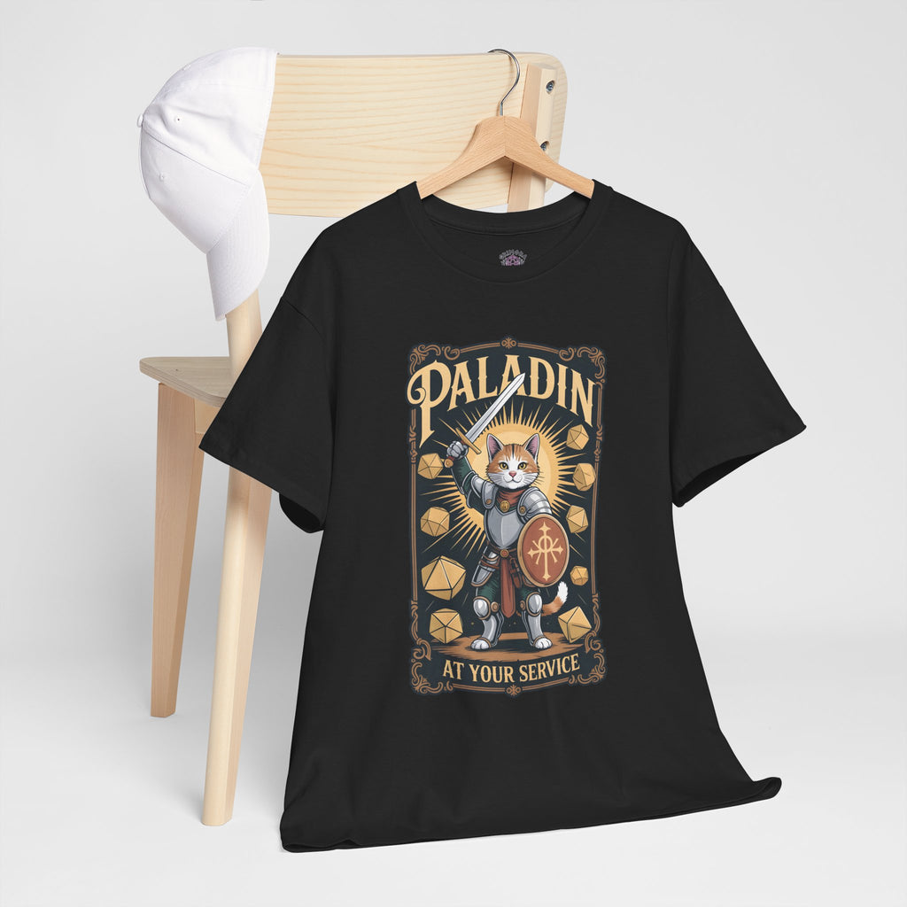 Paladin Cat at Your Service D&D T-shirt | Cat Lover RPG Gift
