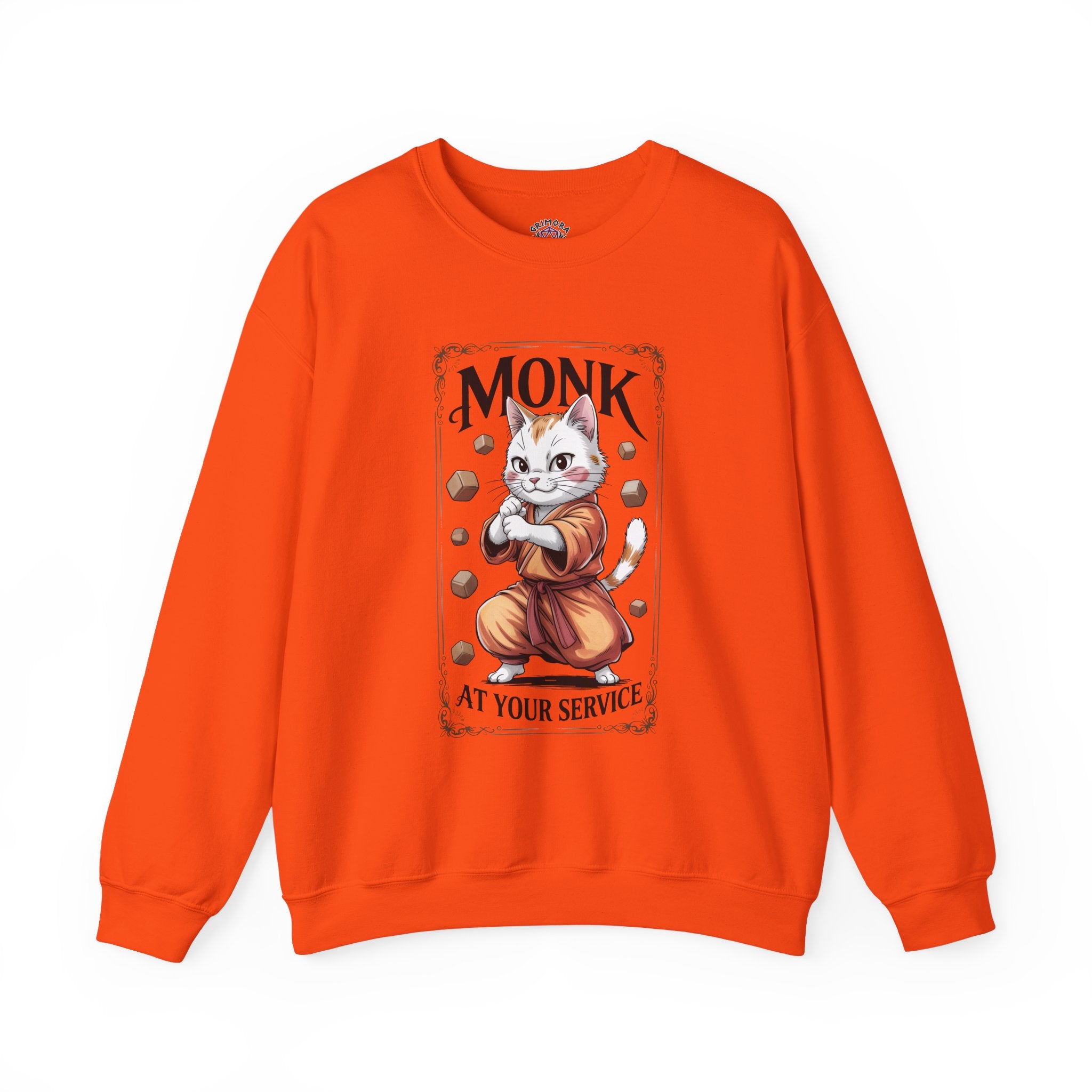 Monk Cat at Your Service D&D Sweatshirt | Cat Lover RPG Gift