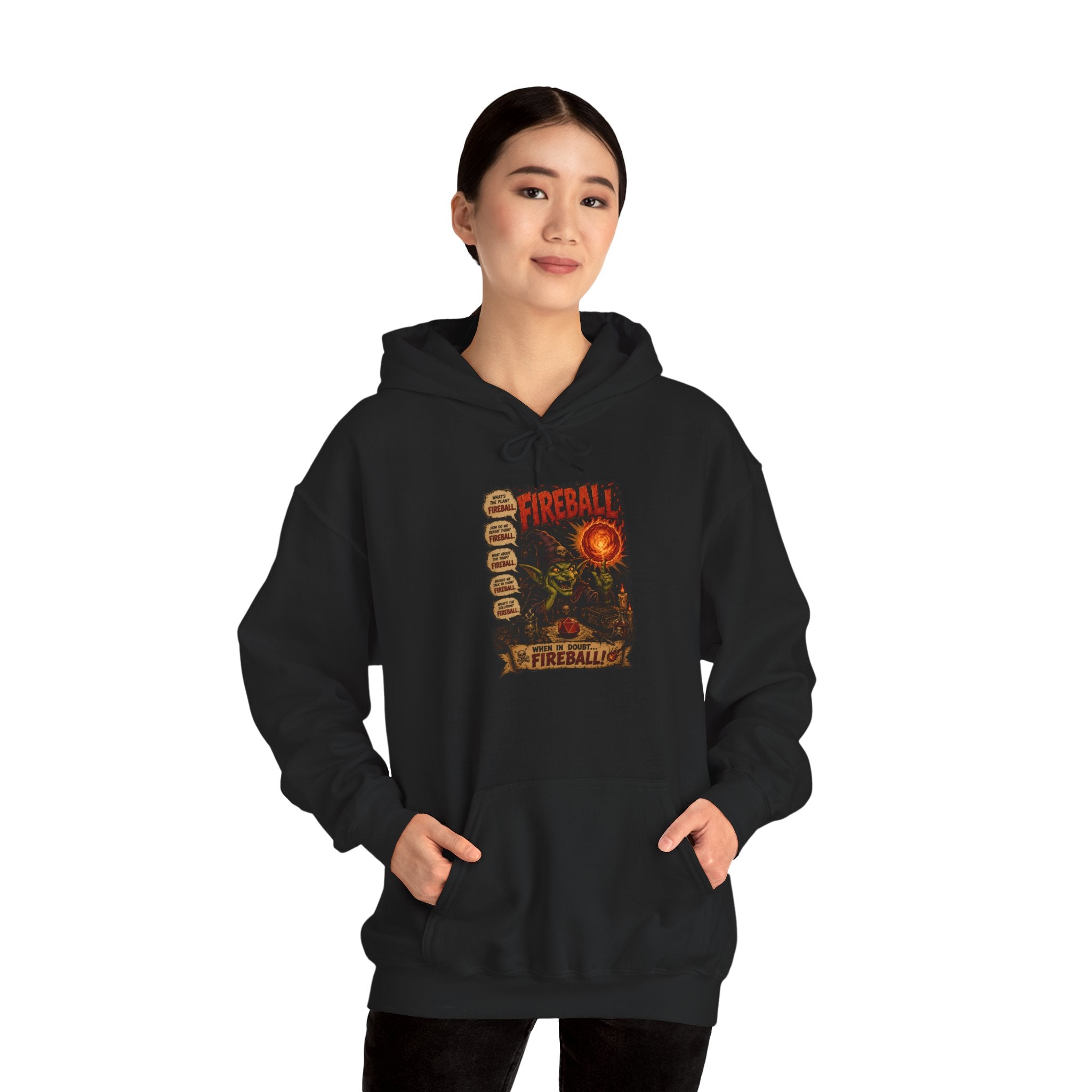 Fireball – The Ultimate Solution to All My Problems| Funny RPG Hoodie