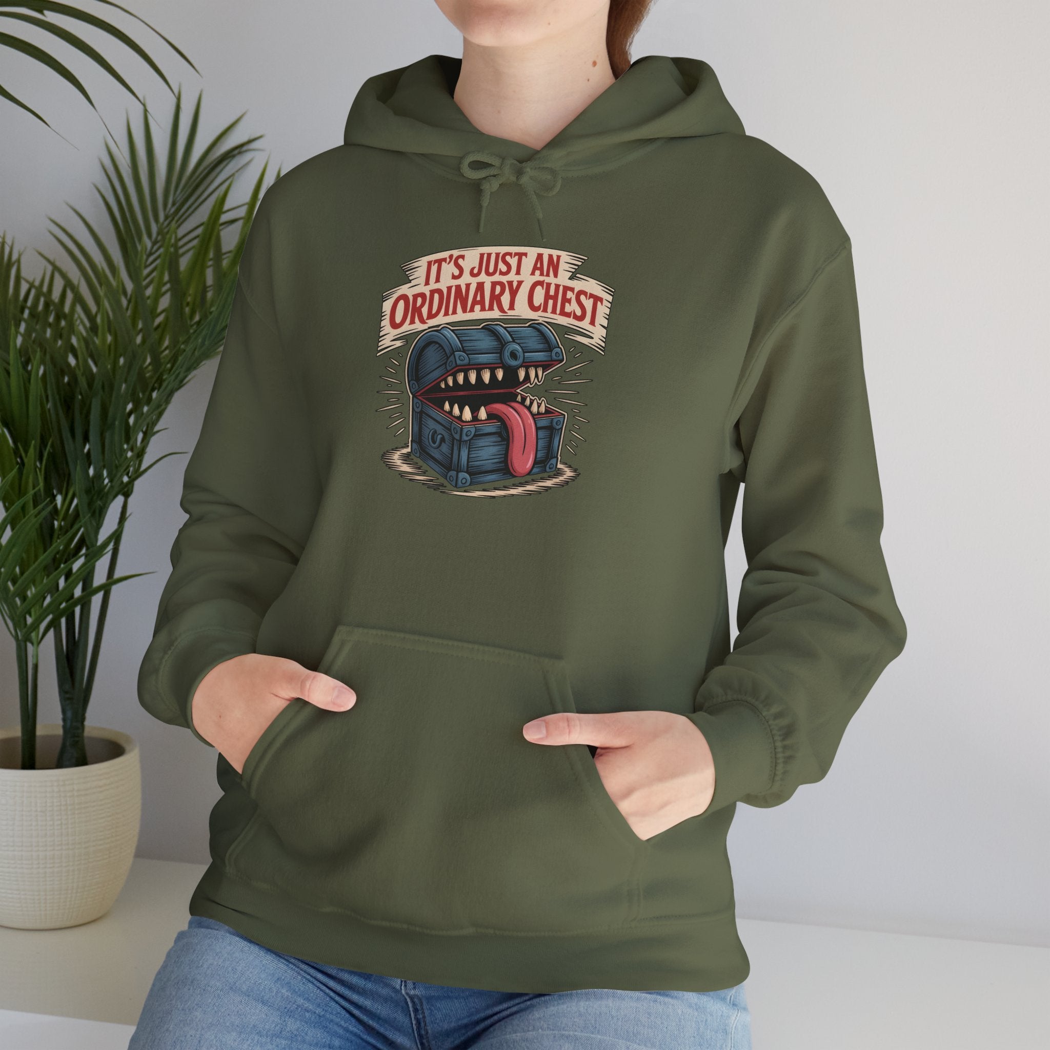 "It's Just An Ordinary Chest" — Mimic monster Hoodie
