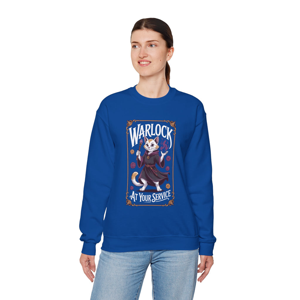 Warlock Cat at Your Serivece D&D Sweatshirt | Cat Lover RPG Gift