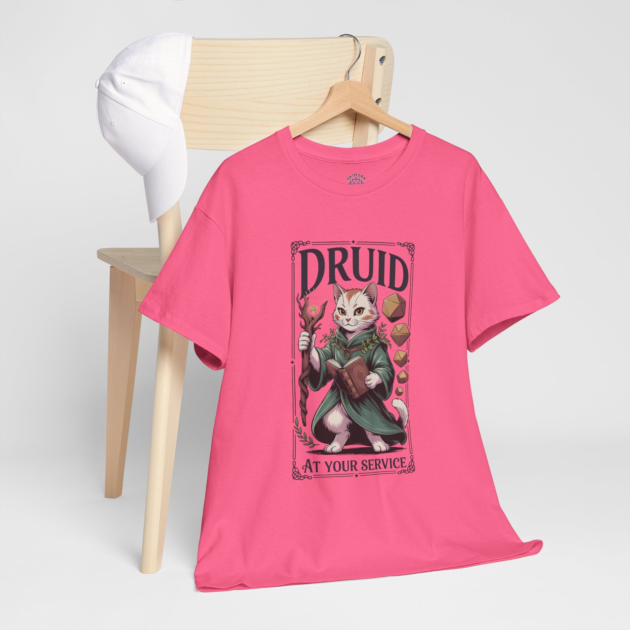 Druid Cat at Your Serivece D&D T-shirt | Cat Lover RPG Gift