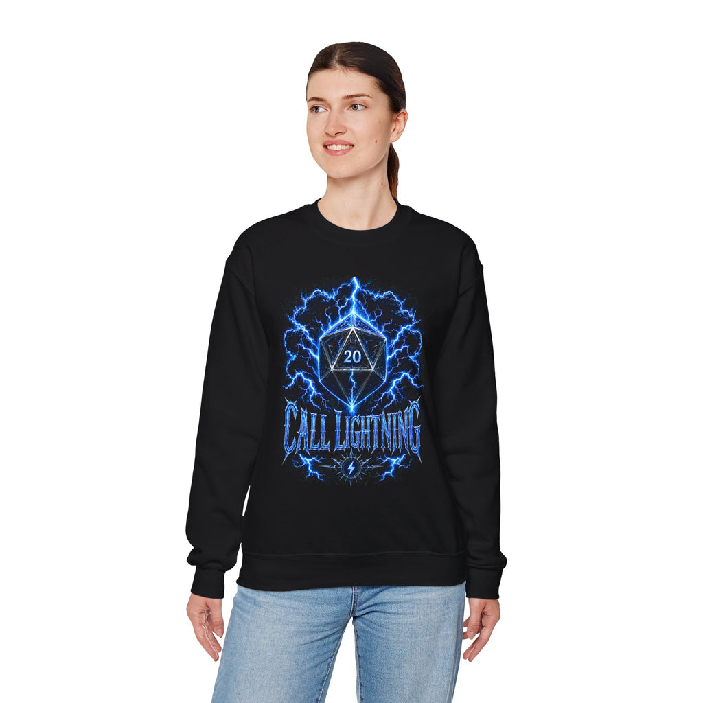 Call Lightning – Hear the Storm's Call | Druid D20 Fantasy Sweatshirt