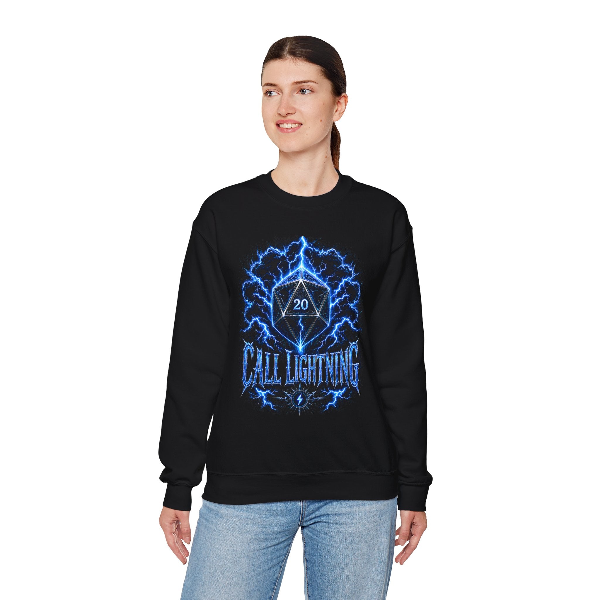 Call Lightning – Hear the Storm's Call | Druid D20 Fantasy Sweatshirt