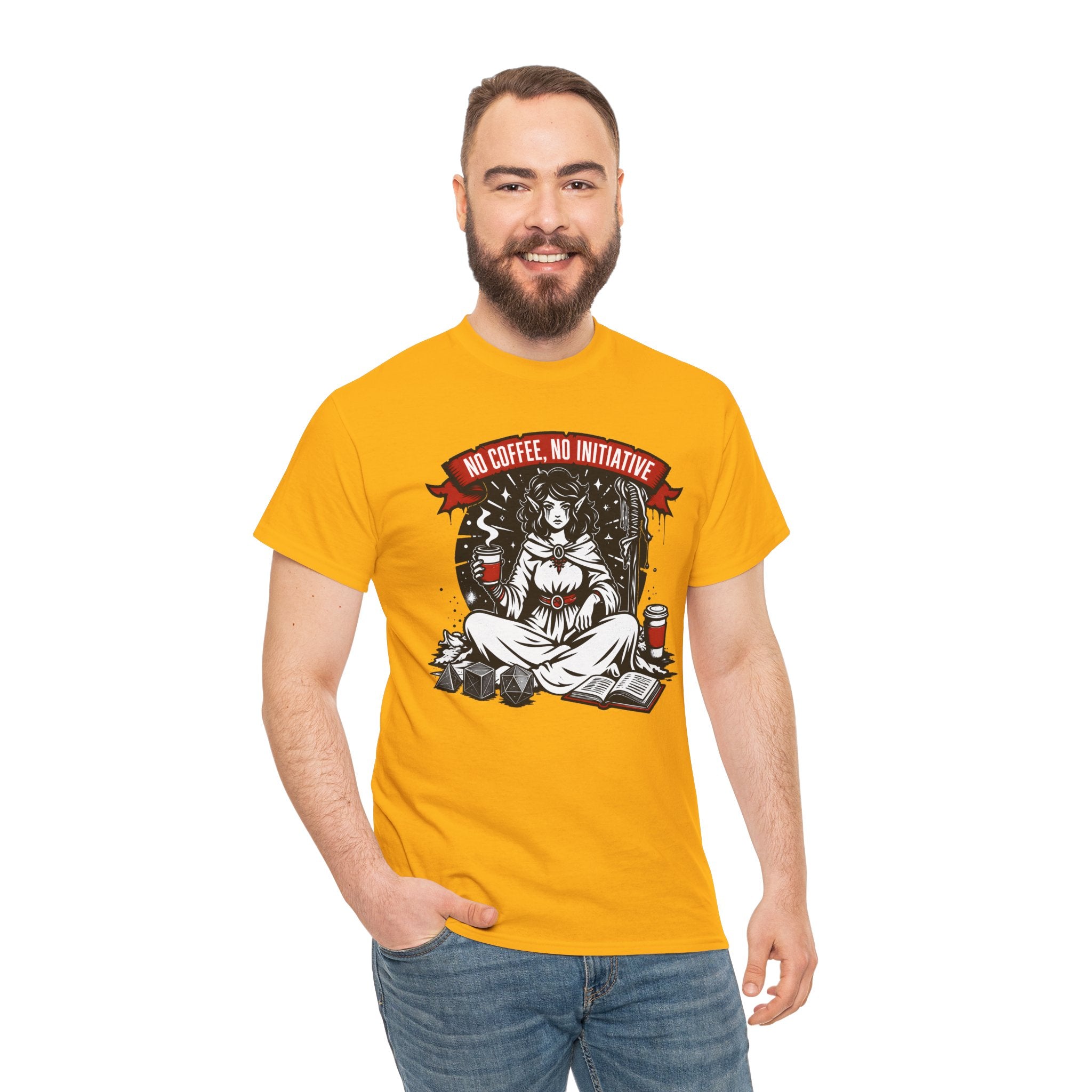 No Coffee, No Initiative | Fantasy RPG T-shirt